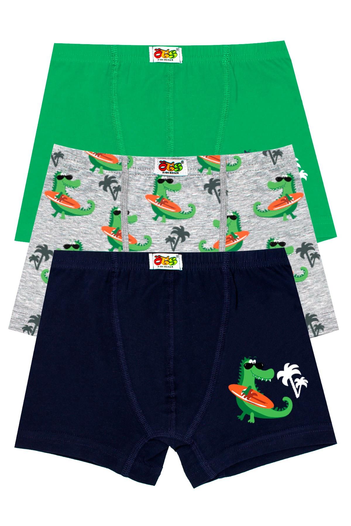 Öts Erkek Çocuk Boxer 3'lü Baskılı (%96 Pamuk - %4 Elastan)