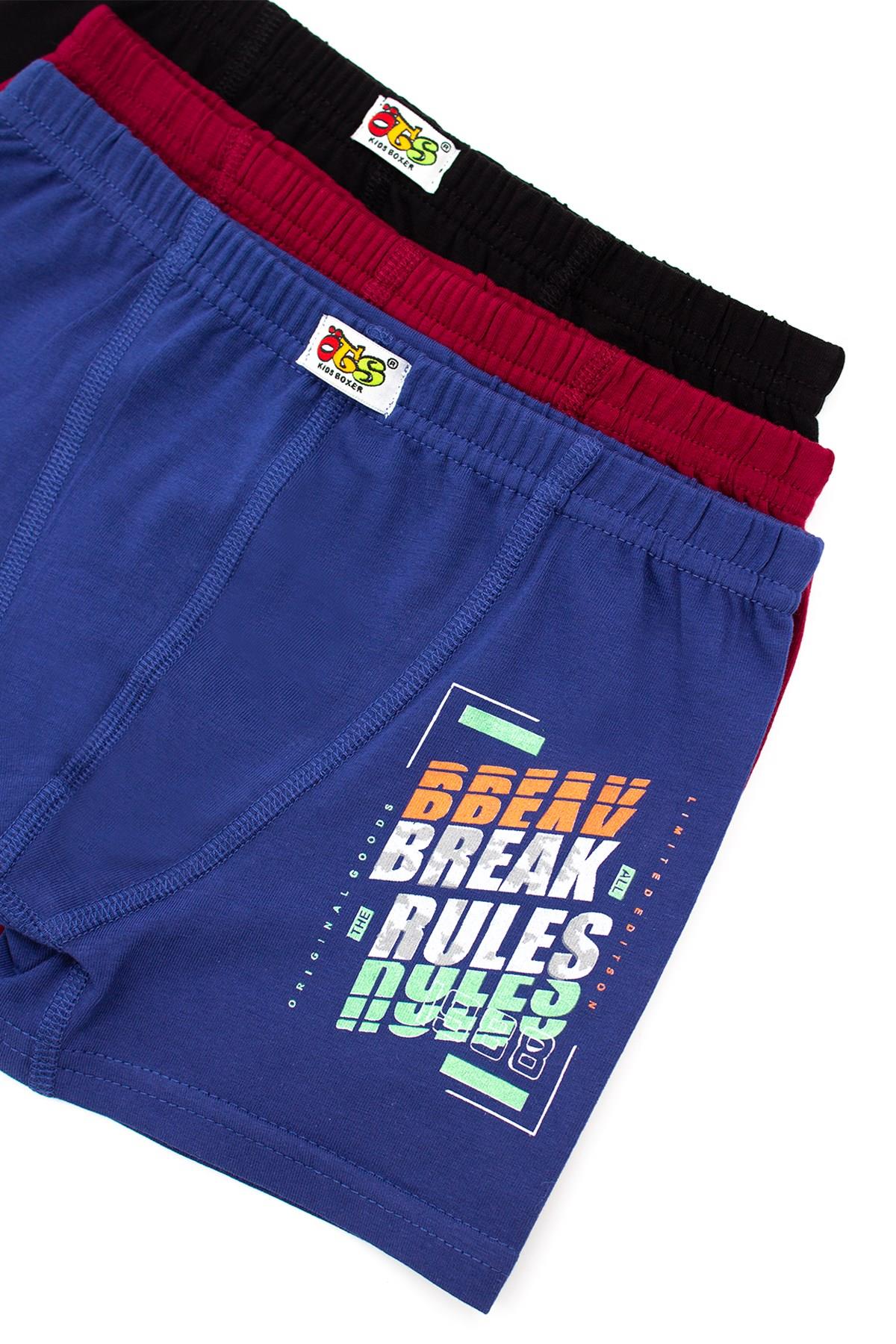 Öts Erkek Çocuk Boxer 3'lü Baskılı (%96 Pamuk - %4 Elastan)