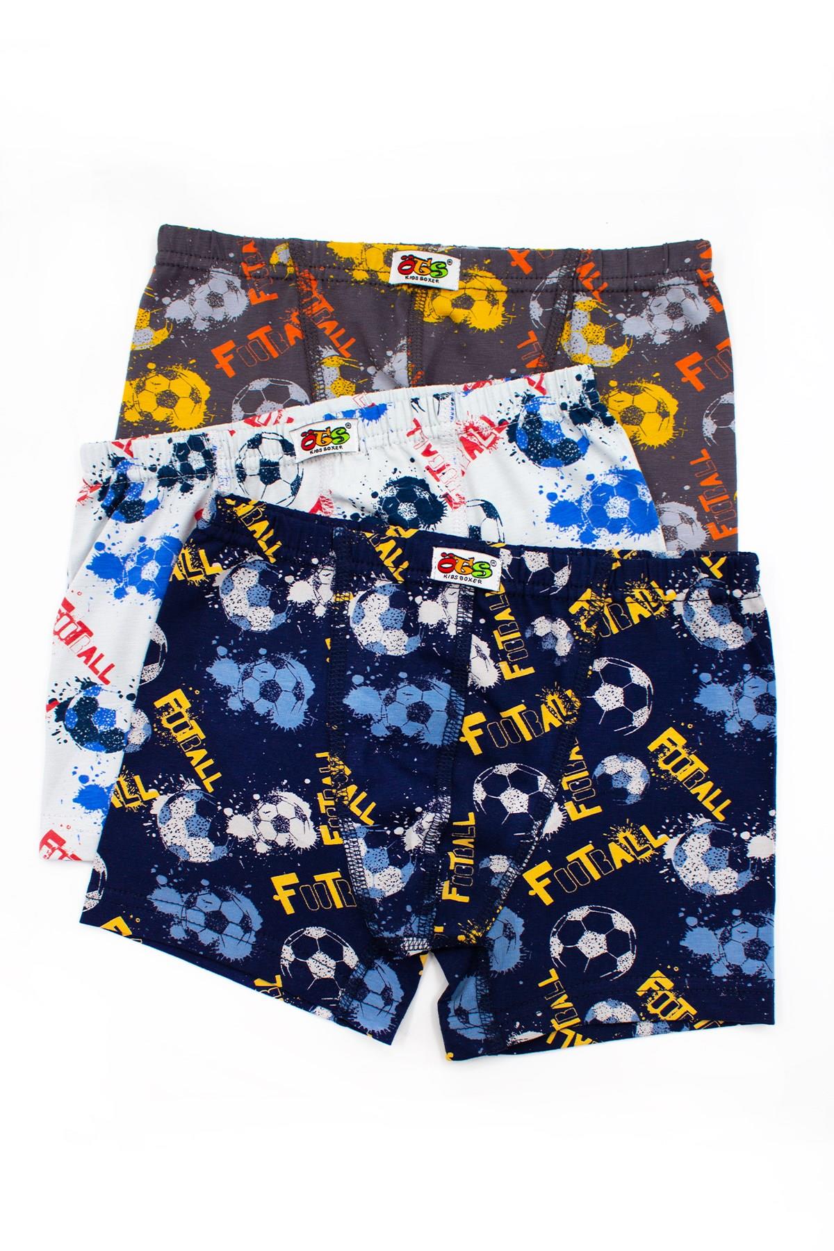 Öts Erkek Çocuk Boxer 3'lü Baskılı (%96 Pamuk - %4 Elastan)