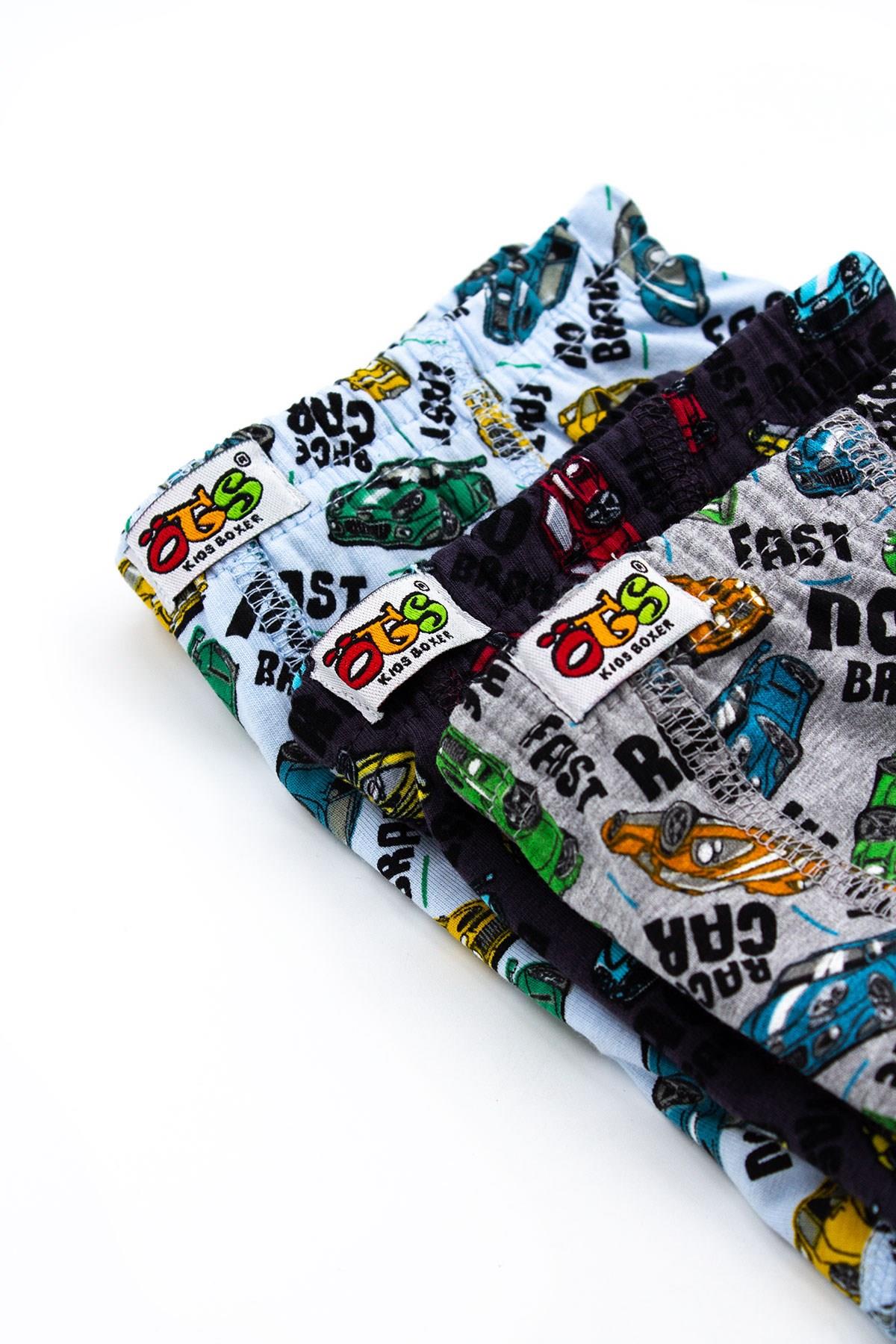 Öts Erkek Çocuk Boxer 3'lü Baskılı (%96 Pamuk - %4 Elastan)