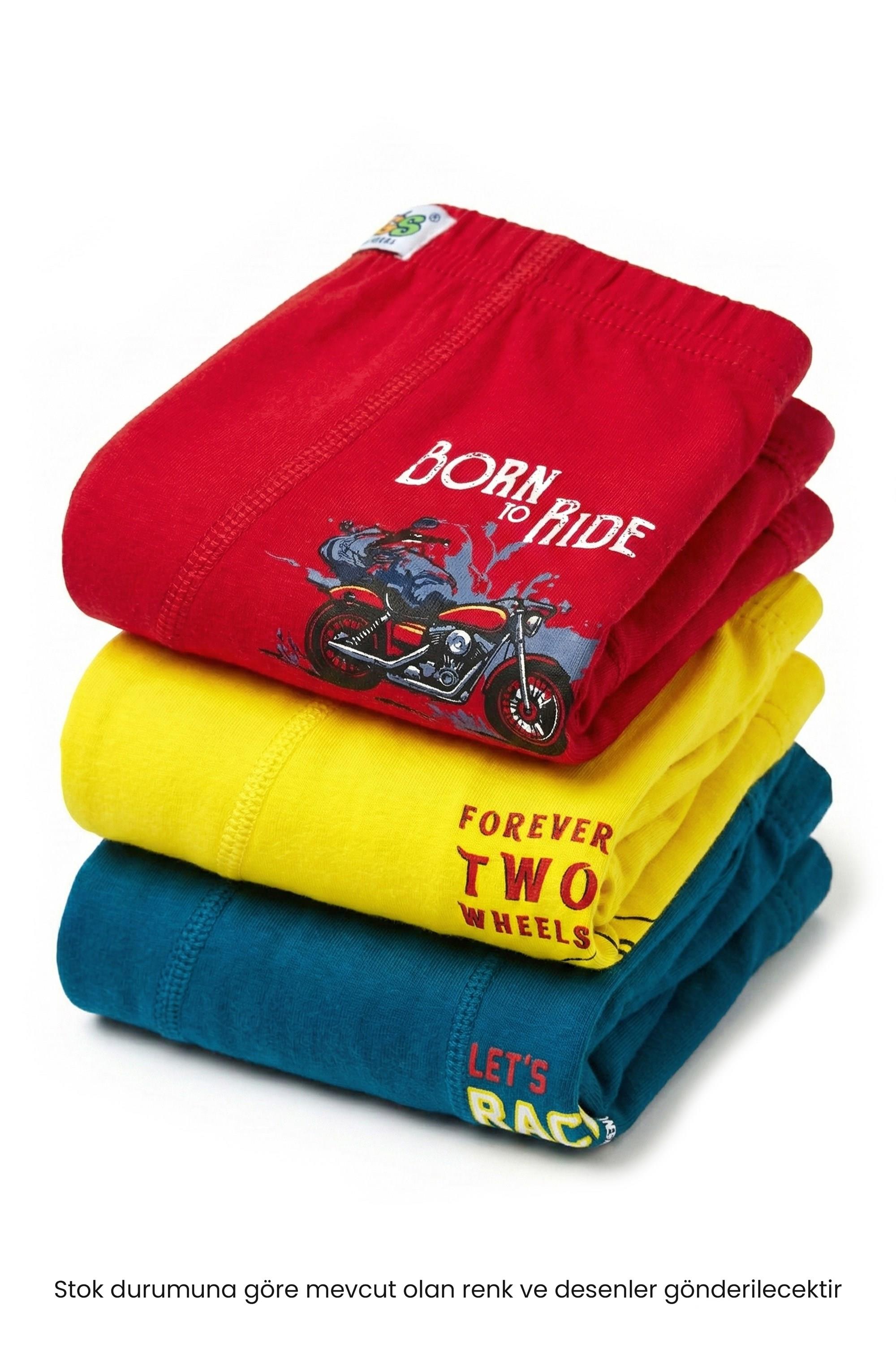 Öts Erkek Çocuk Boxer 3'lü Baskılı (%96 Pamuk - %4 Elastan)