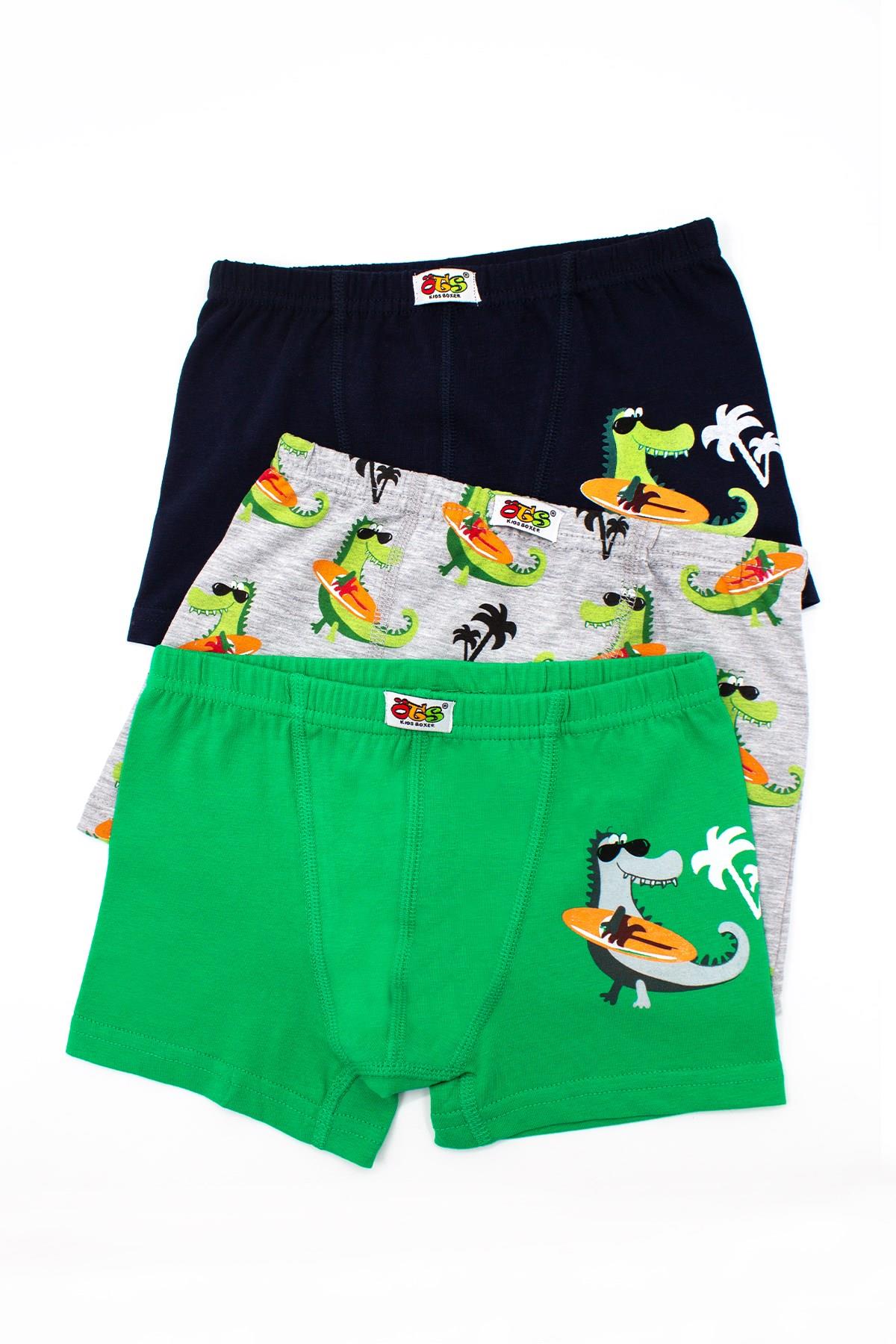 Öts Erkek Çocuk Boxer 3'lü Baskılı (%96 Pamuk - %4 Elastan)