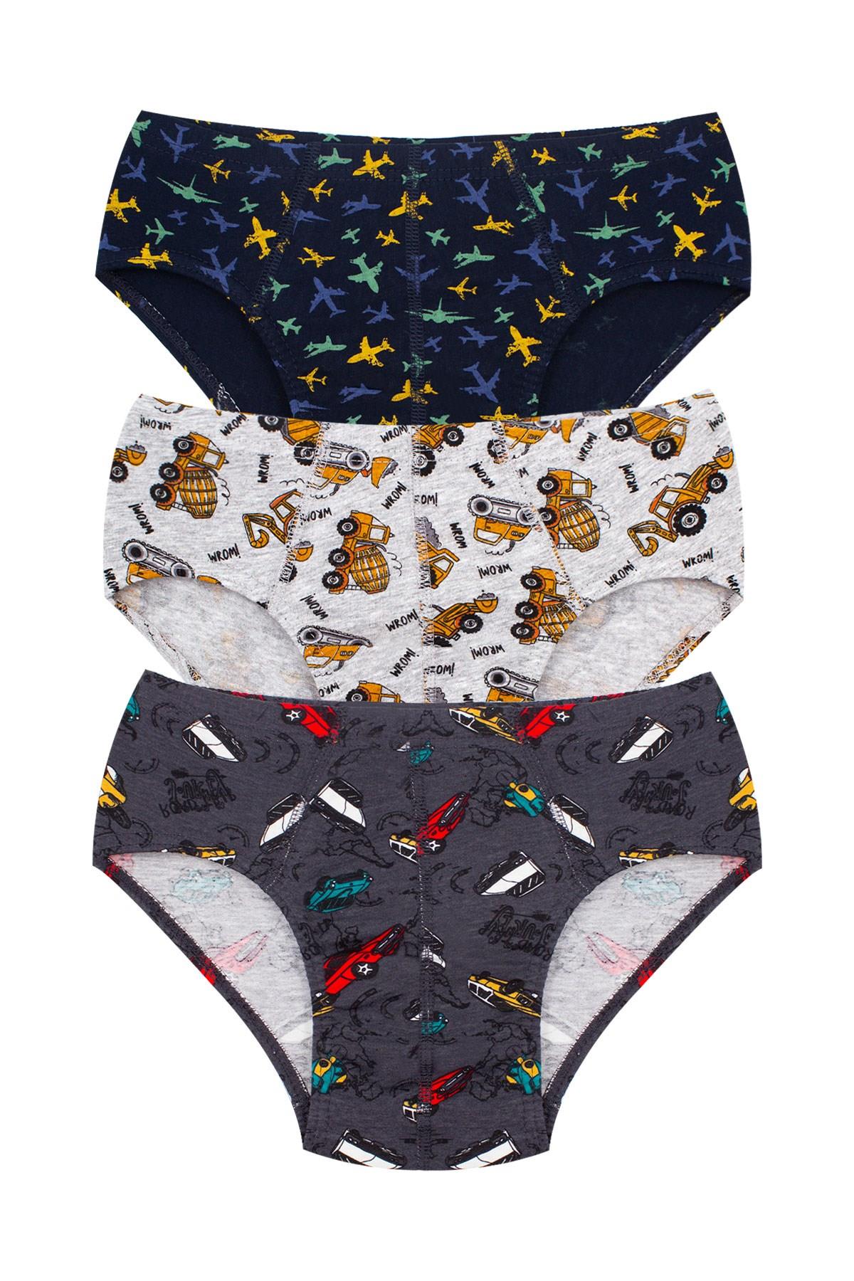 Öts Erkek Çocuk Külot 3'lü Baskılı (%100 Pamuk)