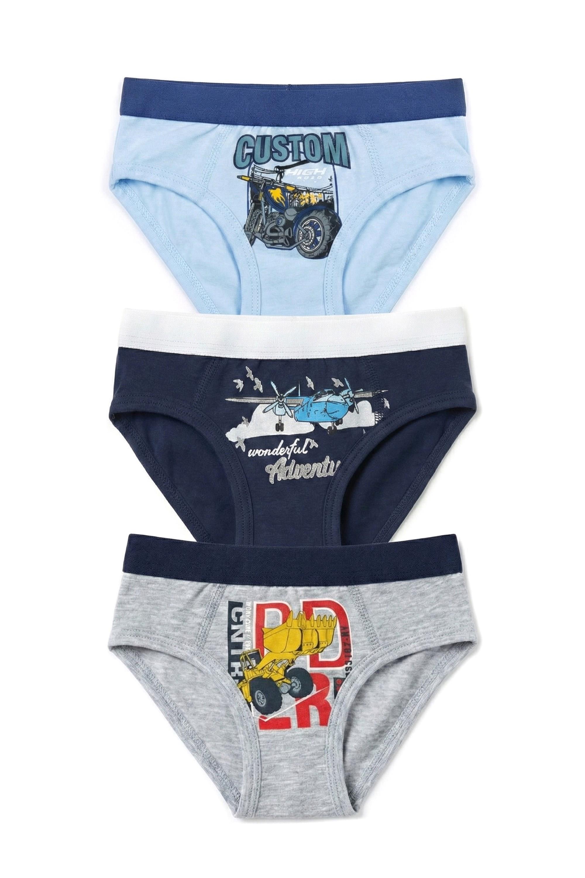 Öts Erkek Çocuk Külot 3'lü Baskılı (%96 Pamuk - %4 Elastan)