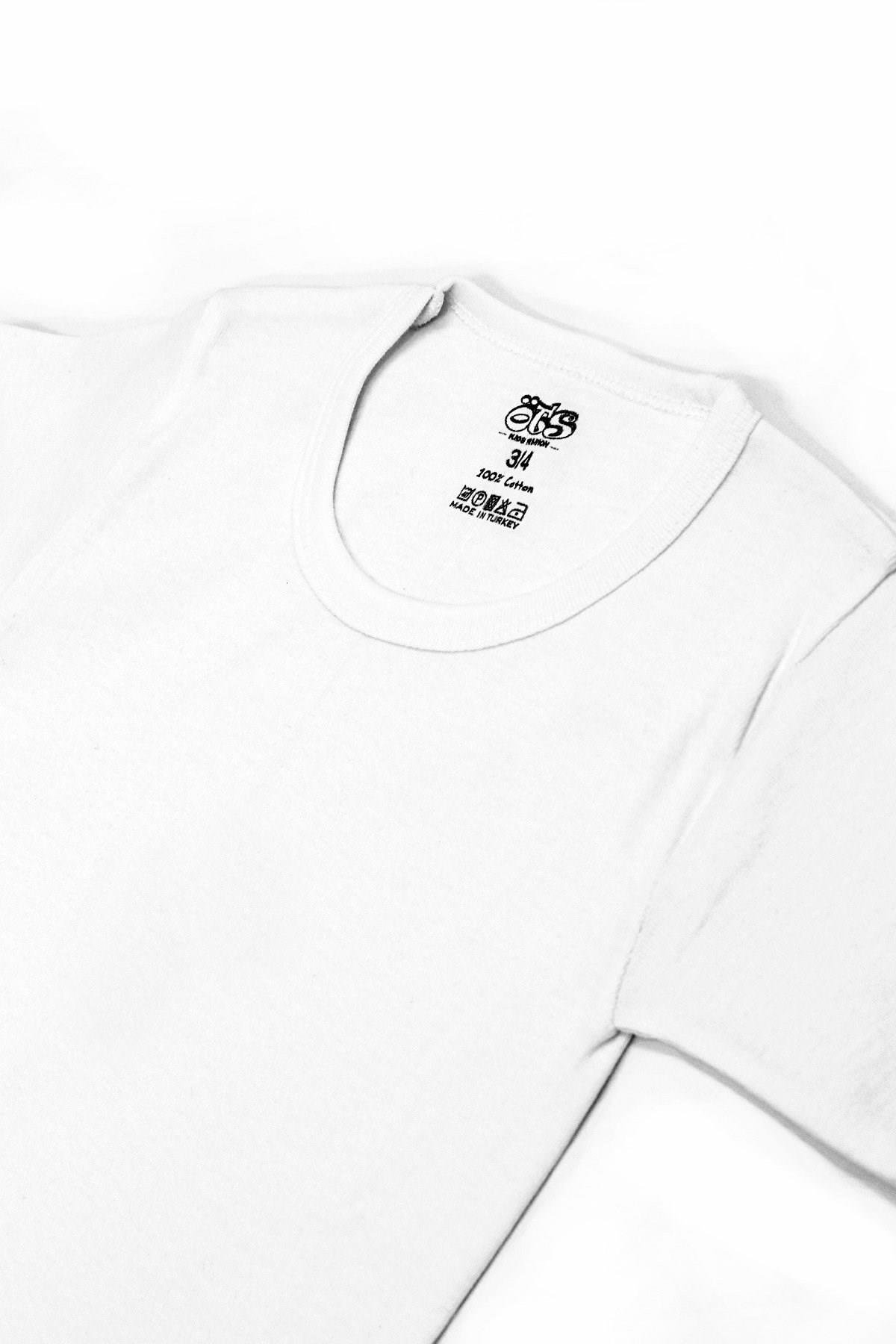 Öts Erkek Çocuk T-Shirt Ribana Açık Yaka (%100 Pamuk)