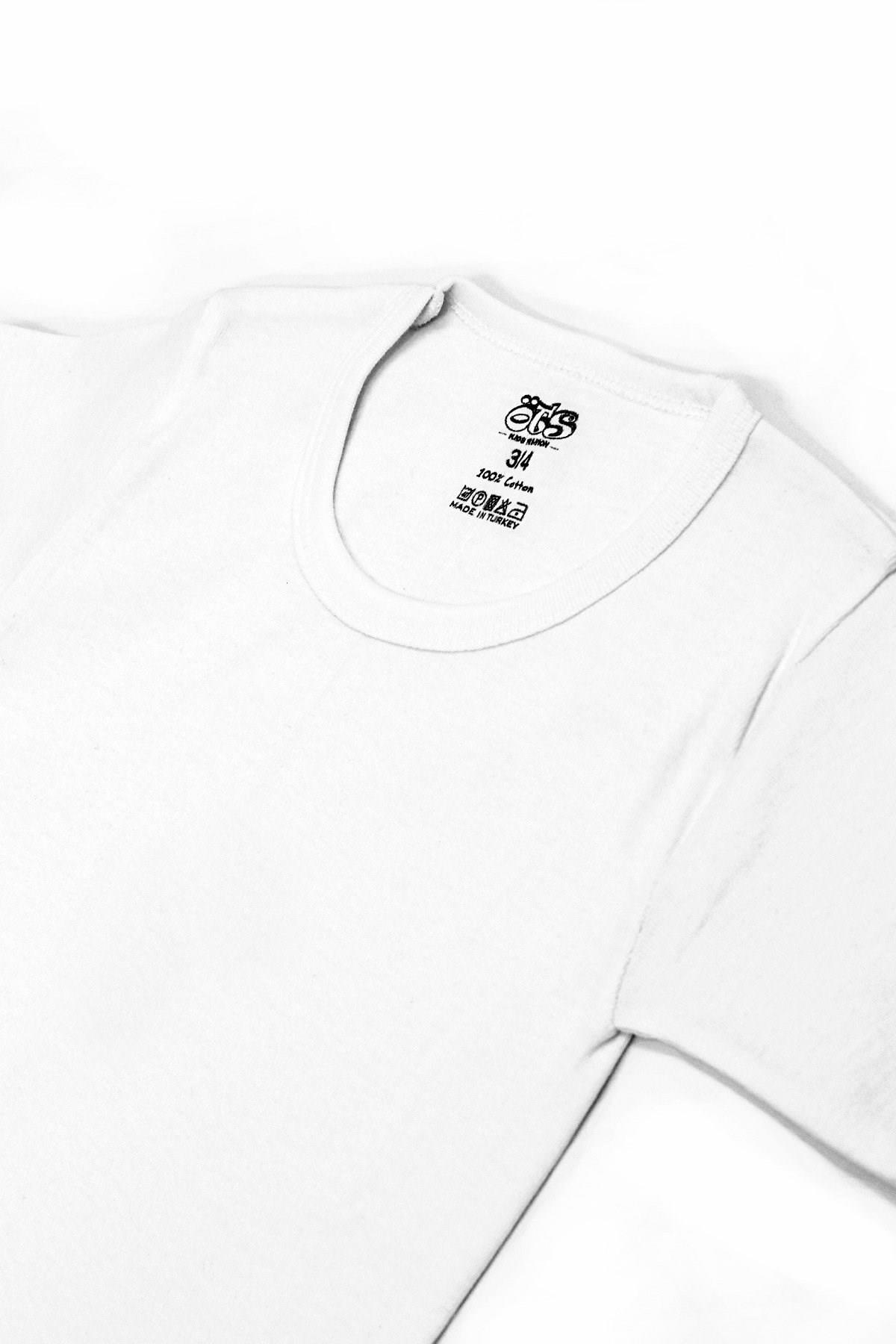 Öts Erkek Çocuk T-Shirt Ribana Açık Yaka (%100 Pamuk)