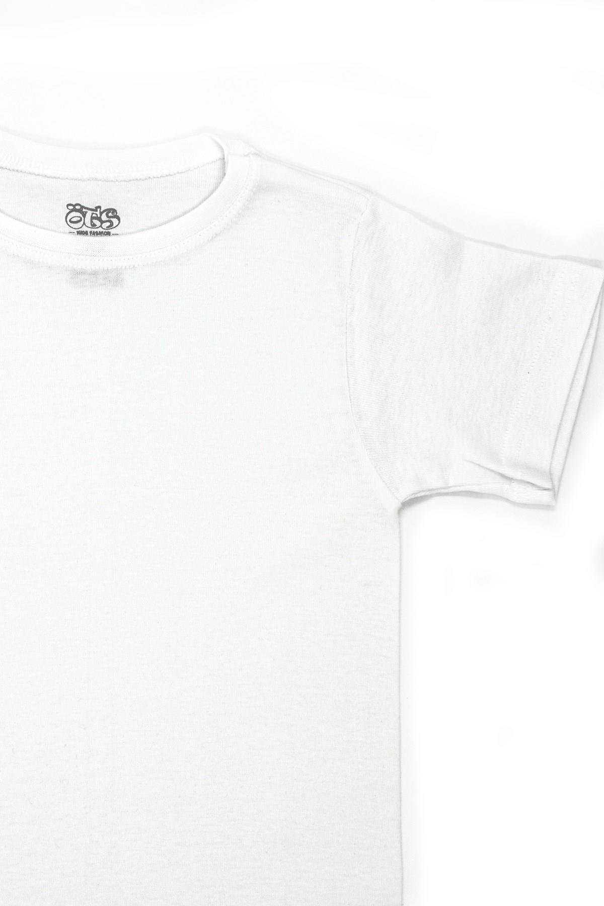 Öts Erkek Çocuk T-Shirt Ribana Kapalı Yaka (%100 Pamuk)