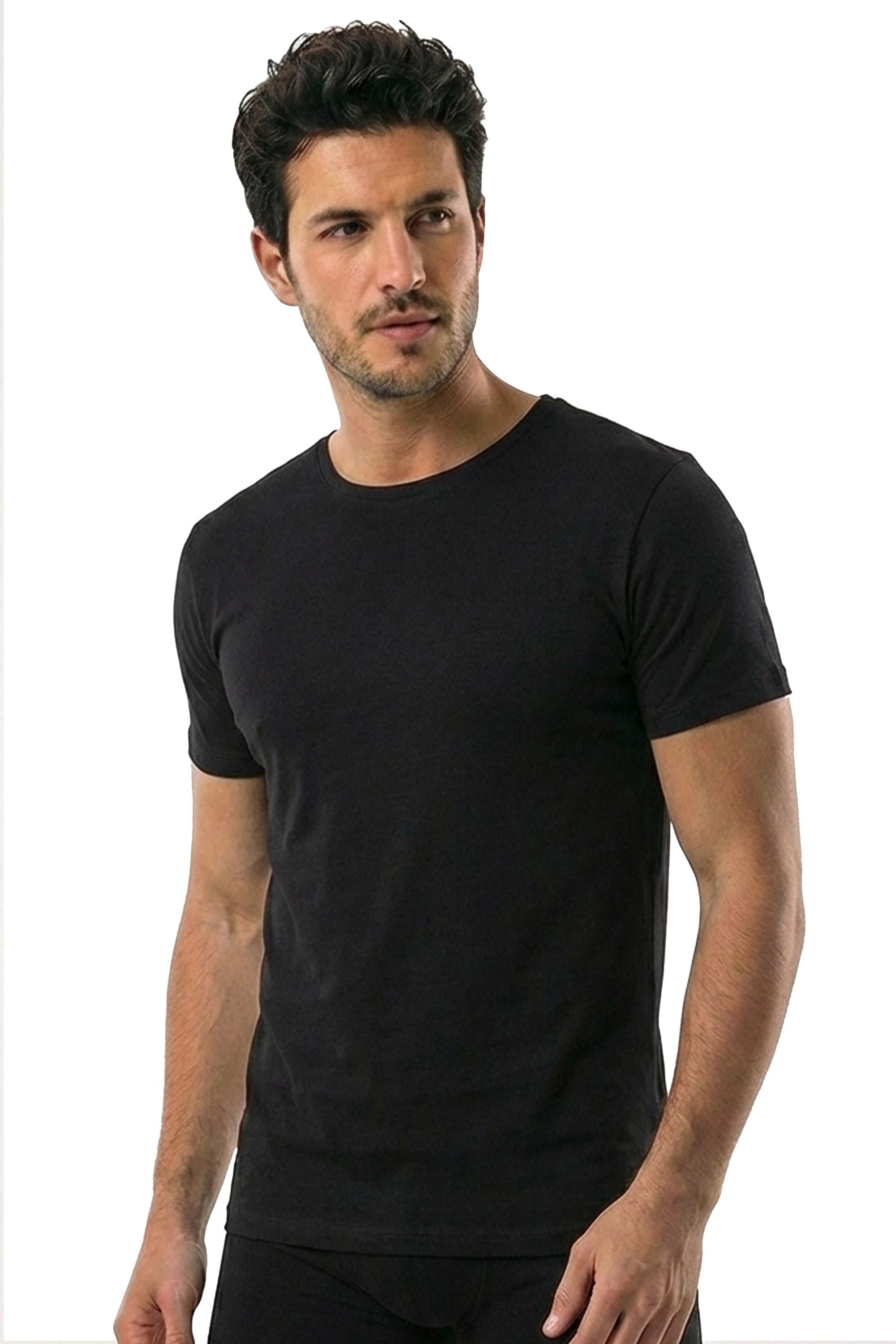 Öts Erkek T-Shirt Kapalı Yaka Yarım Kollu (%100 Pamuk)