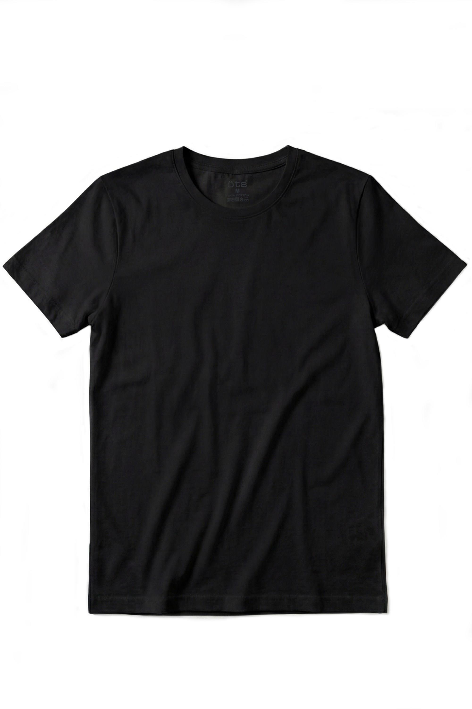 Öts Erkek T-Shirt Kapalı Yaka Yarım Kollu (%100 Pamuk)