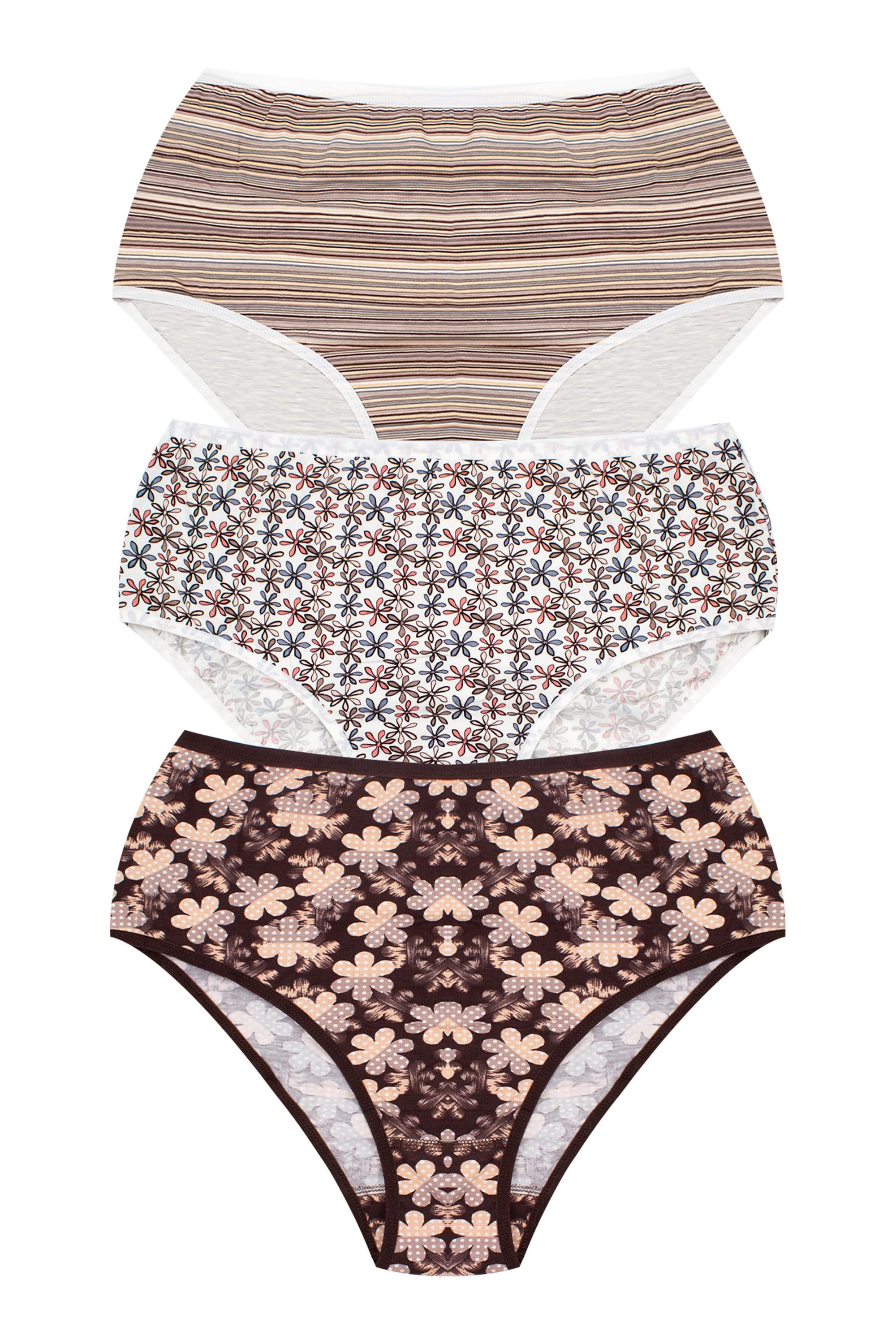 Öts Kadın Külot 3'lü Paket, Bato, Yüksek Bel Külot, High Cut (%96 Pamuk - %4 Elastan)