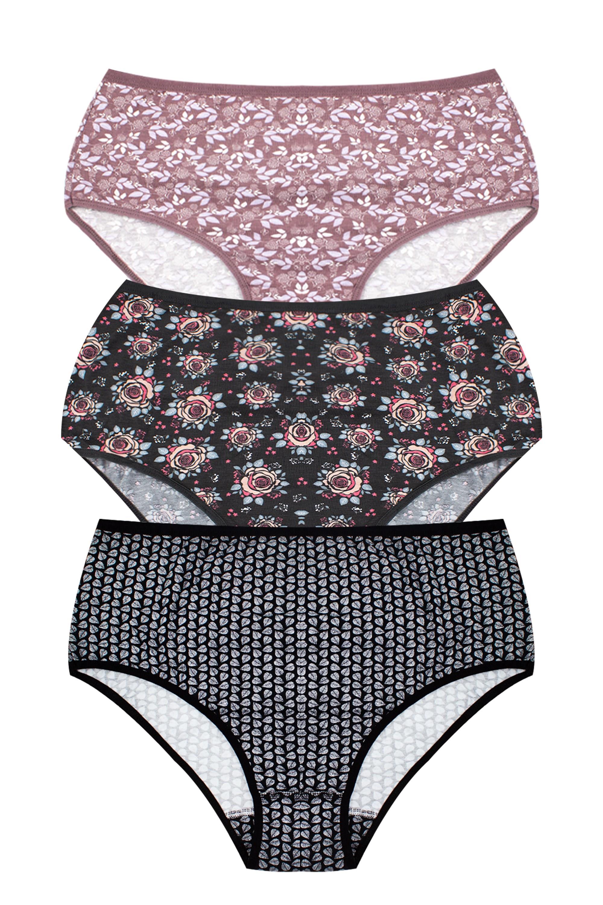 Öts Kadın Külot 3'lü Paket, Bato, Yüksek Bel Külot, High Cut (%96 Pamuk - %4 Elastan)