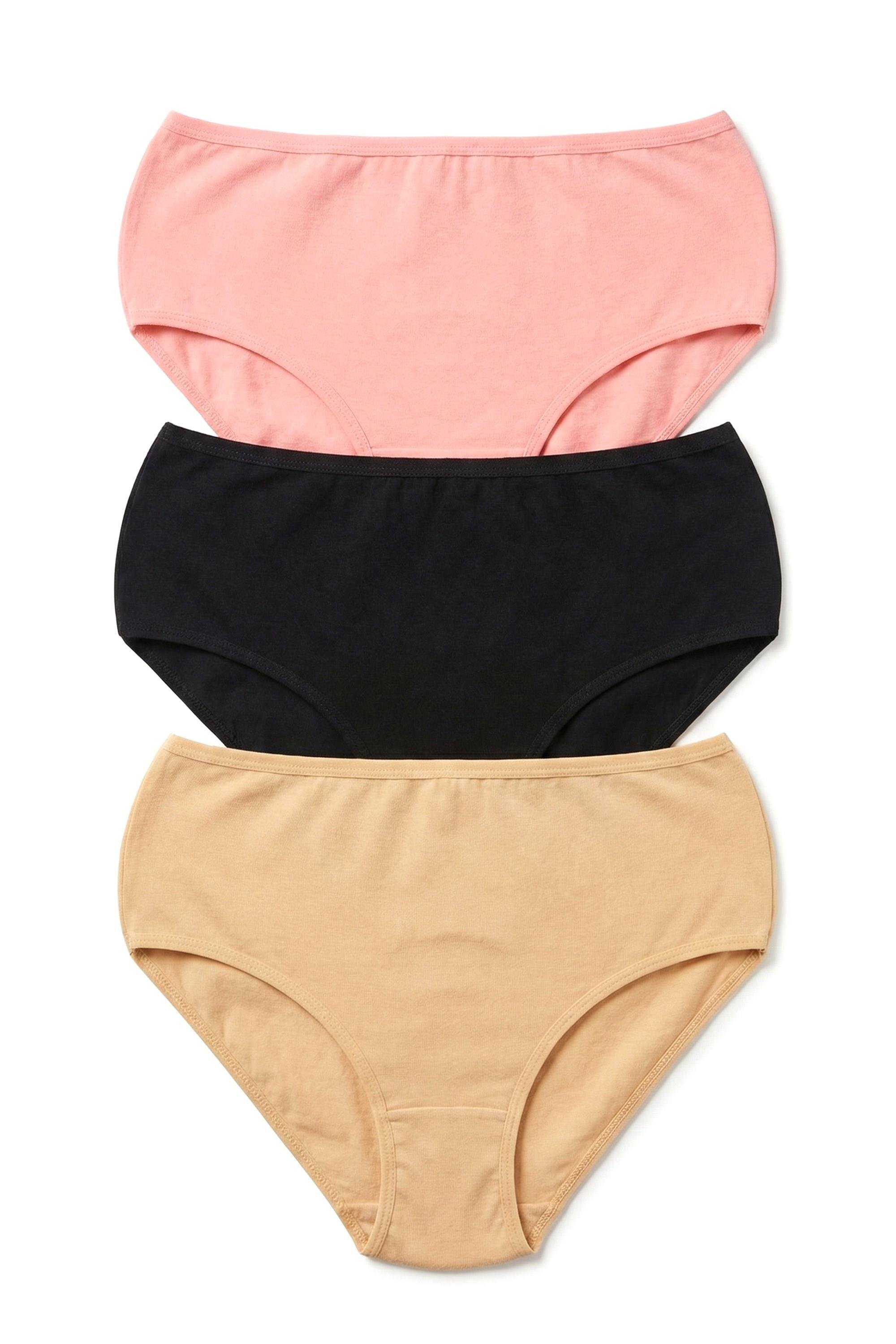 Öts Kadın Külot 3'lü Paket, Bato, Yüksek Bel Külot, High Cut (%96 Pamuk - %4 Elastan)