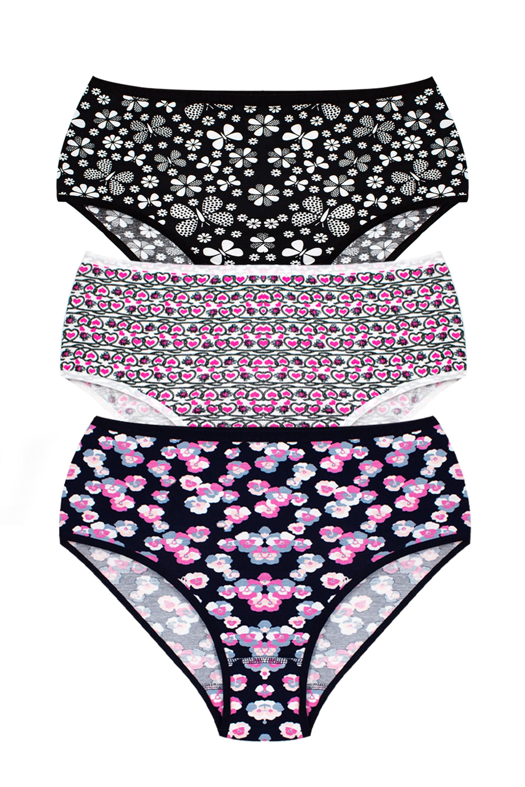 Öts Kadın Külot 3'lü Paket, Bato, Yüksek Bel Külot, High Cut (%96 Pamuk - %4 Elastan)