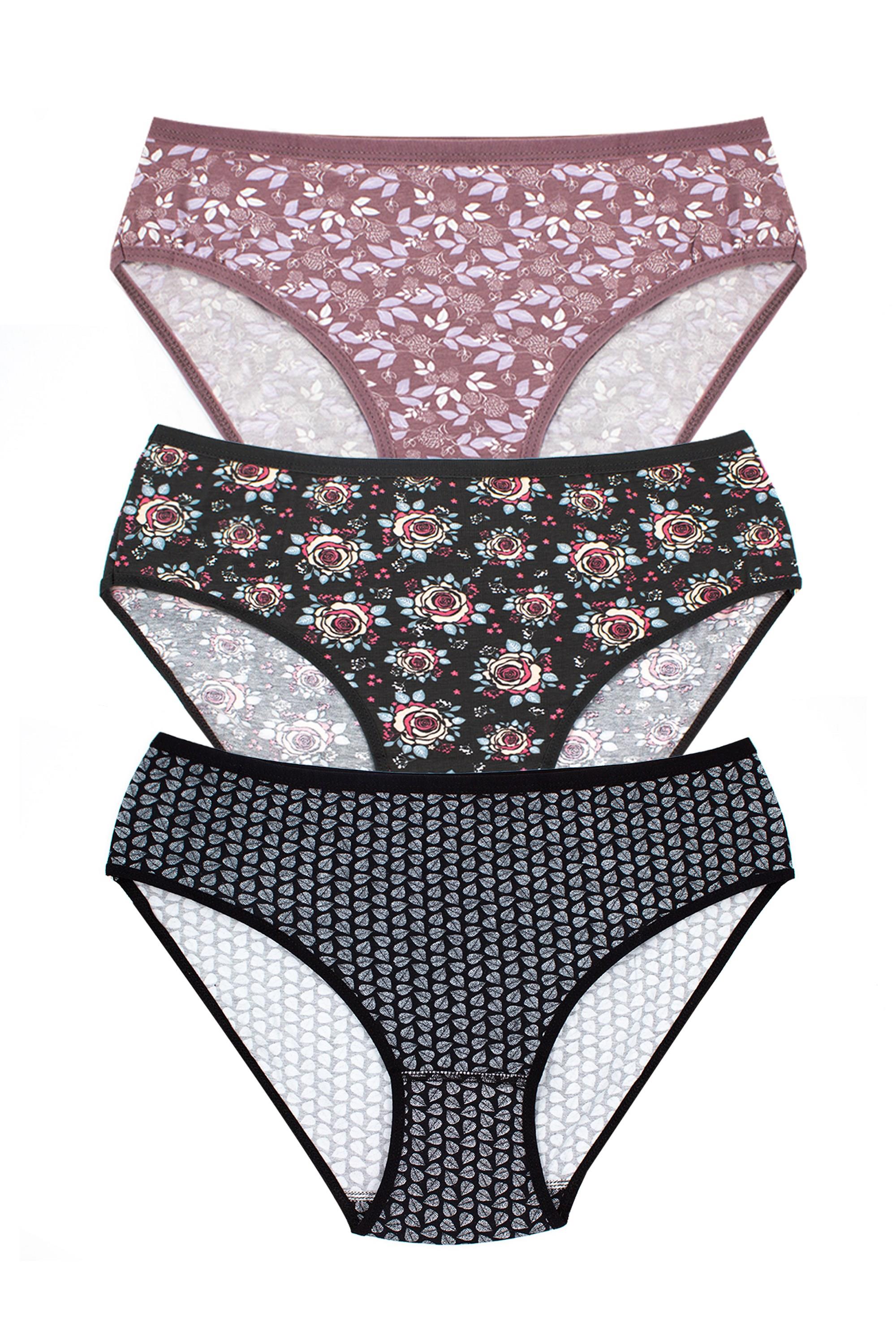 Öts Kadın Külot 3'lü Paket, Bikini, Normal Bel Külot (%96 Pamuk - %4 Elastan)