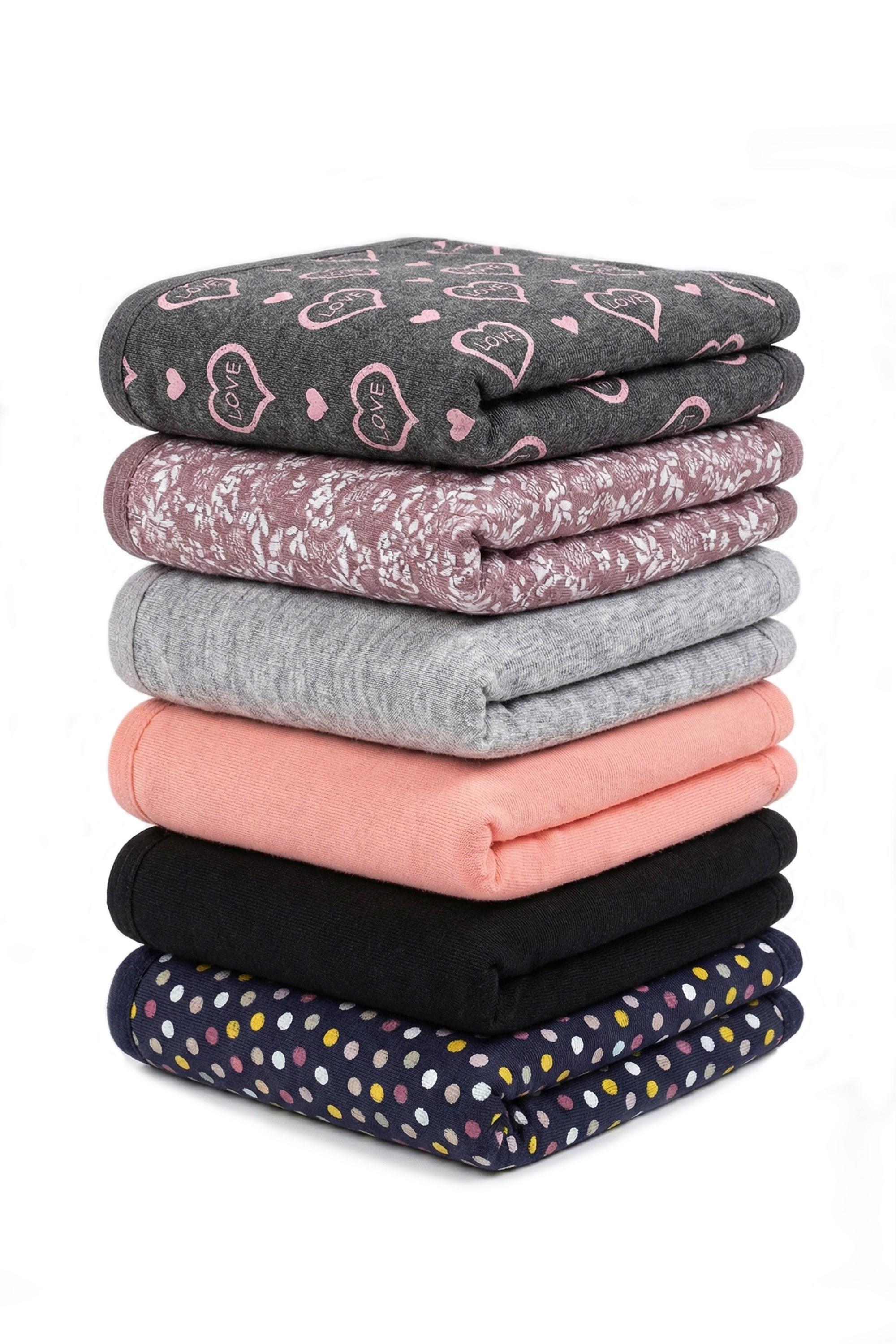 Öts Kadın Külot 6'lı Paket, Bato, Yüksek Bel Külot, High Cut (%96 Pamuk - %4 Elastan)