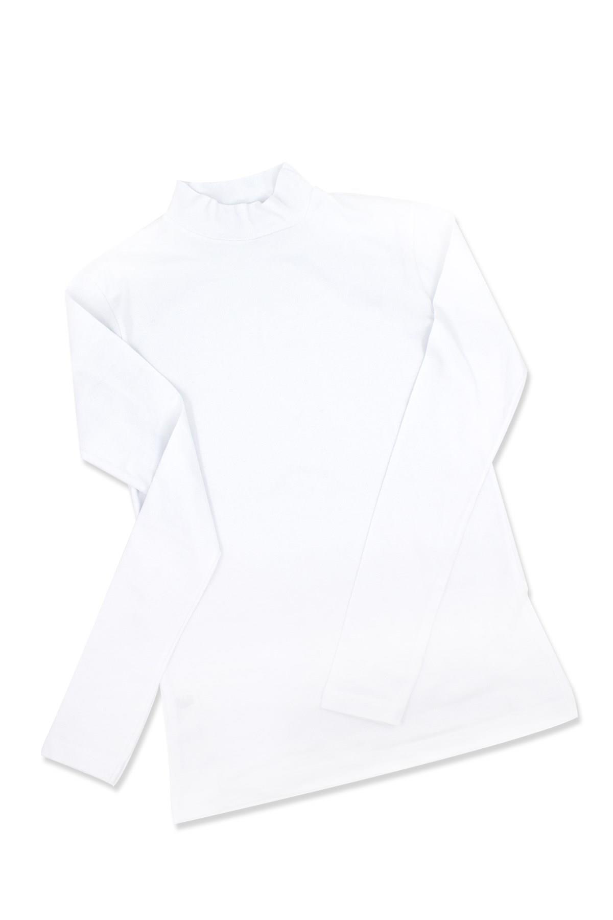 Öts Kadın T-Shirt Boğazlı Uzun Kol (%96 Pamuk - %4 Elastan)