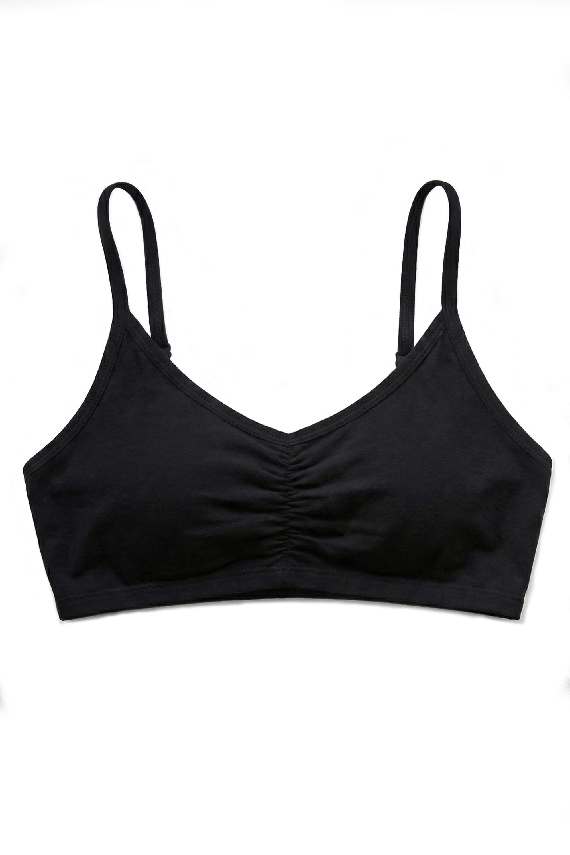 Öts Kız Çocuk Büstiyer 3'lü İnce Askılı, Önü Büzgülü, Pedli (%96 Pamuk - %4 Elastan)