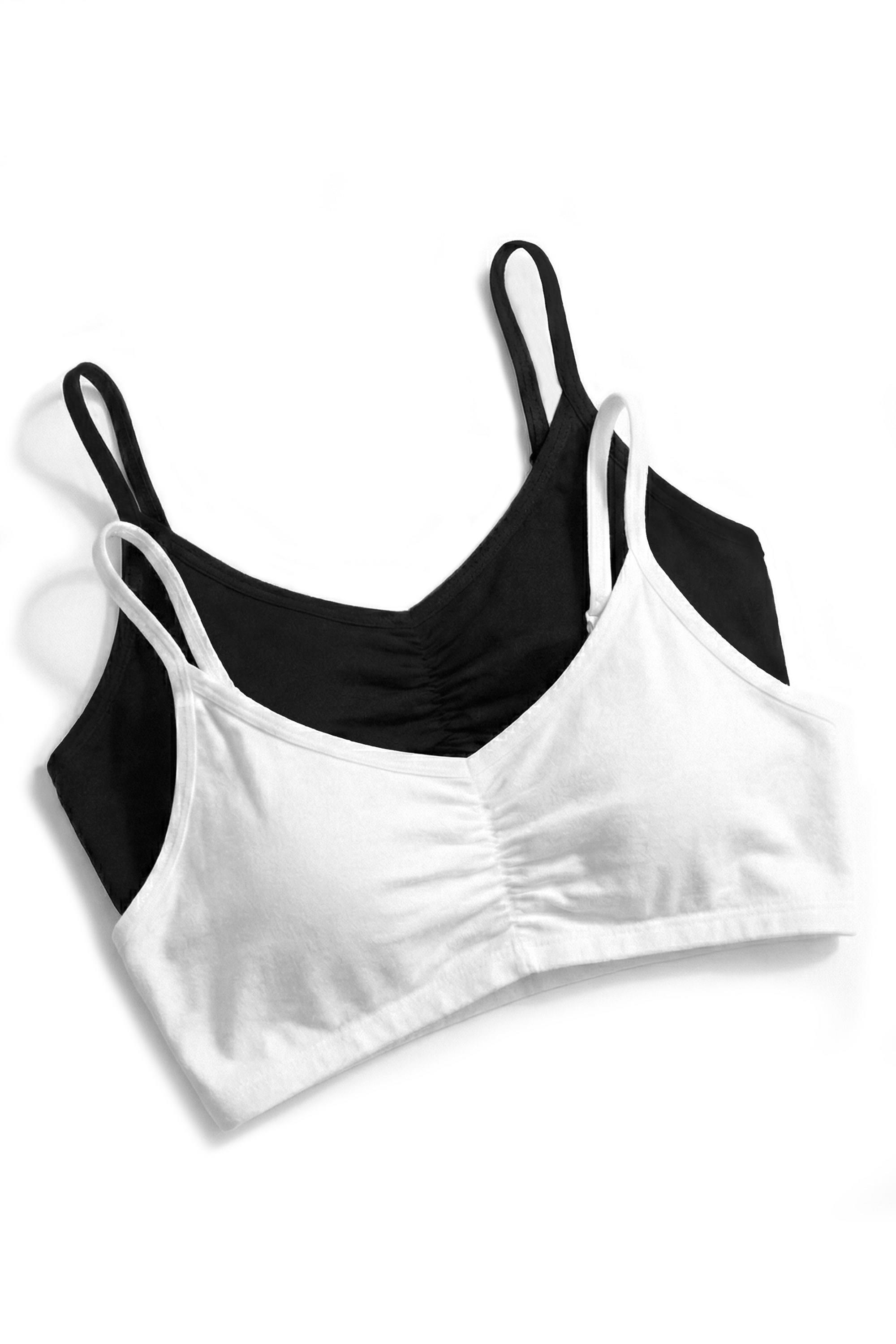 Öts Kız Çocuk Büstiyer 3'lü İnce Askılı, Önü Büzgülü, Pedli (%96 Pamuk - %4 Elastan)