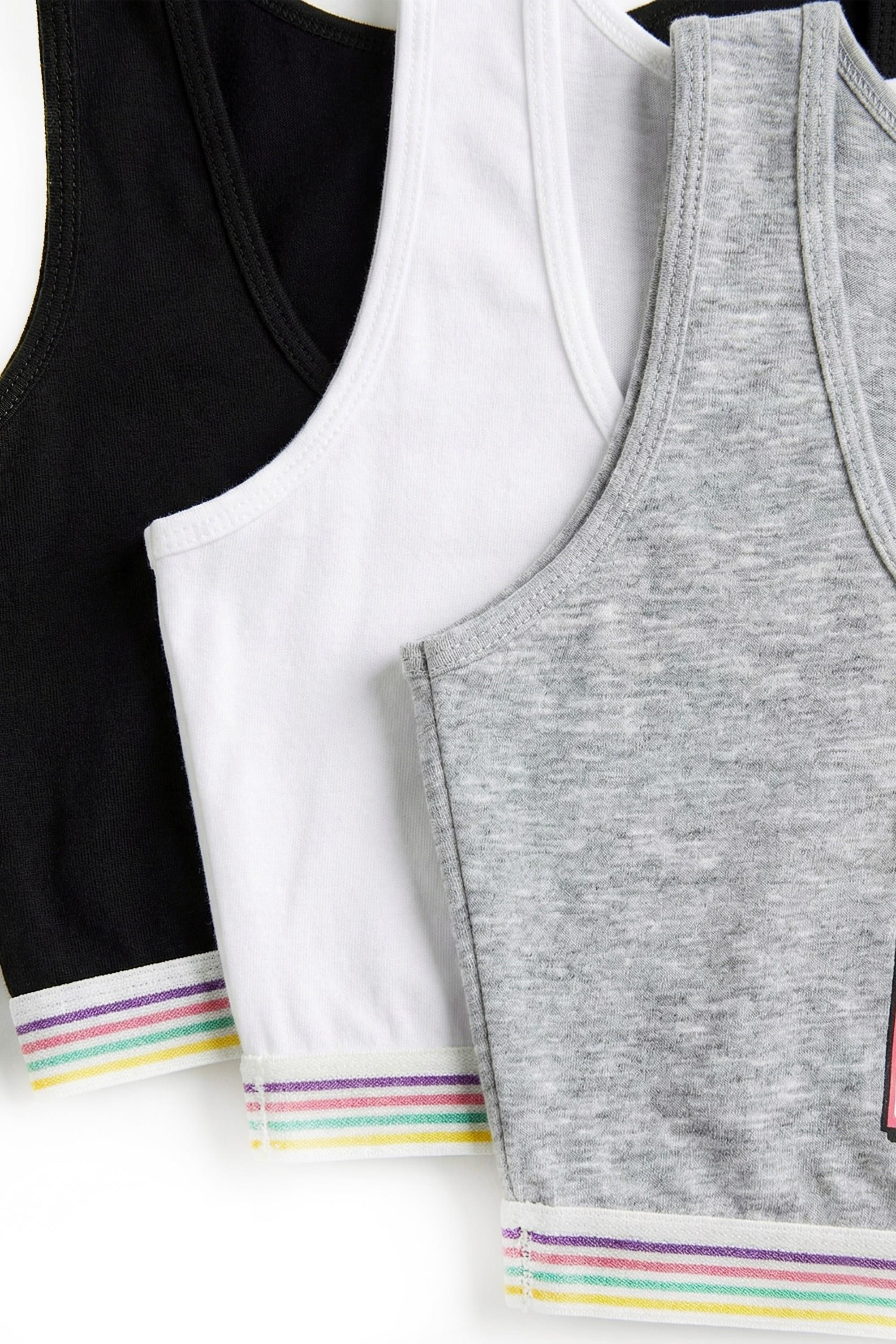 Öts Kız Çocuk Büstiyer 3'lü Kalın Askılı Pamuklu Yarım Atlet Alıştırma Sütyeni (%96 Pamuk %4 Elastan