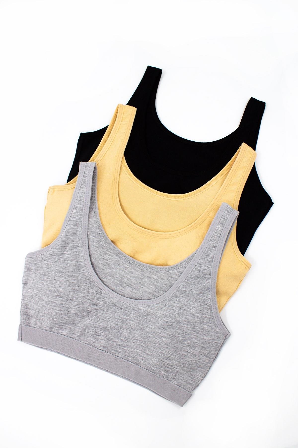 Öts Kız Çocuk Büstiyer 3'lü Kalın Askılı Pedli (%96 Pamuk - %4 Elastan)