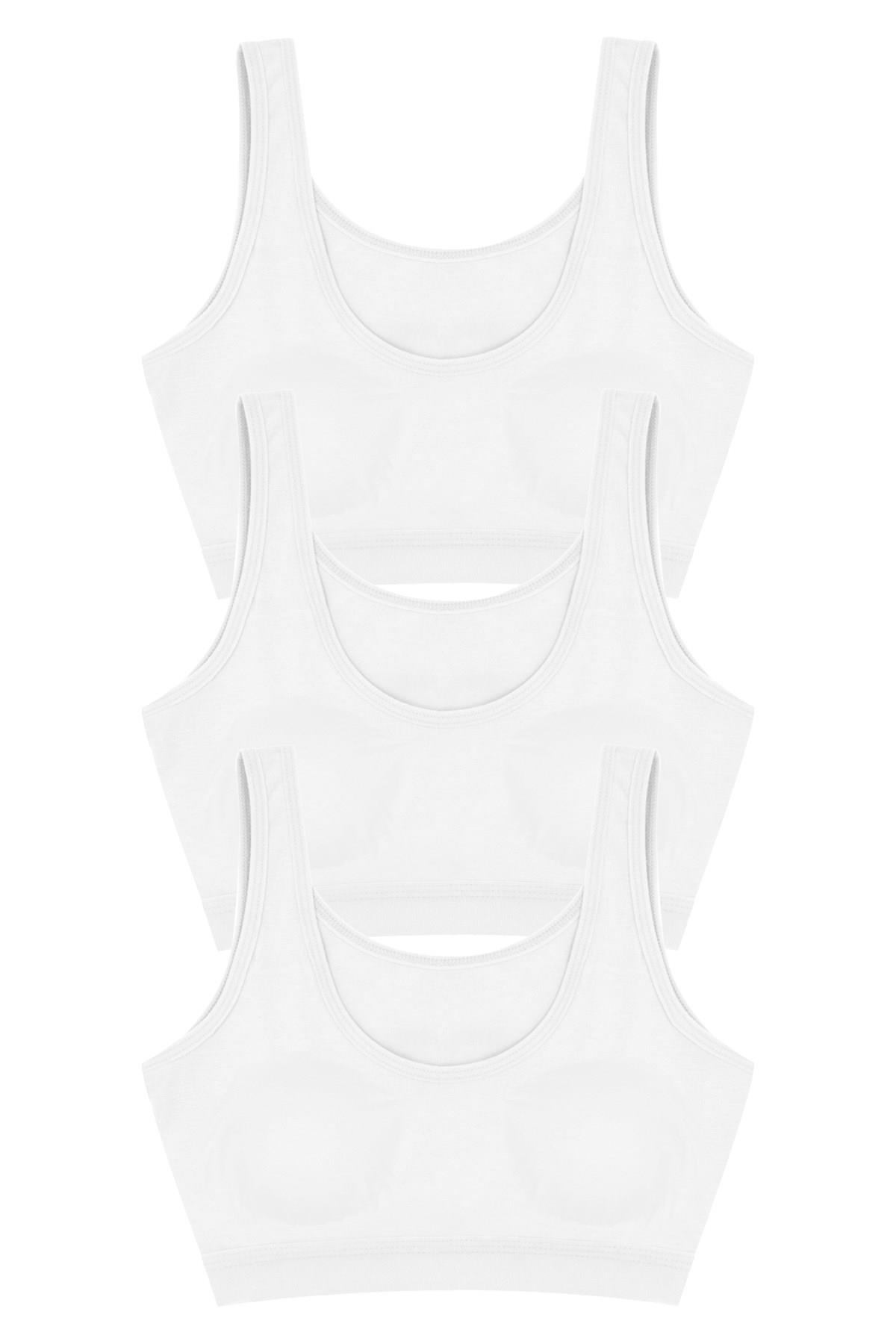 Öts Kız Çocuk Büstiyer 3'lü Kalın Askılı Pedli (%96 Pamuk - %4 Elastan)