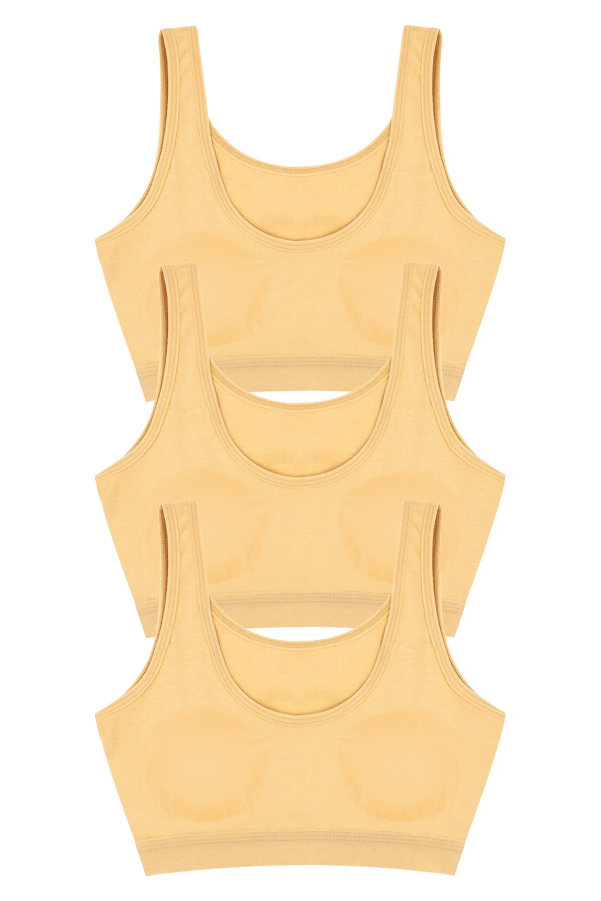 Öts Kız Çocuk Büstiyer 3'lü Kalın Askılı Pedli (%96 Pamuk - %4 Elastan)