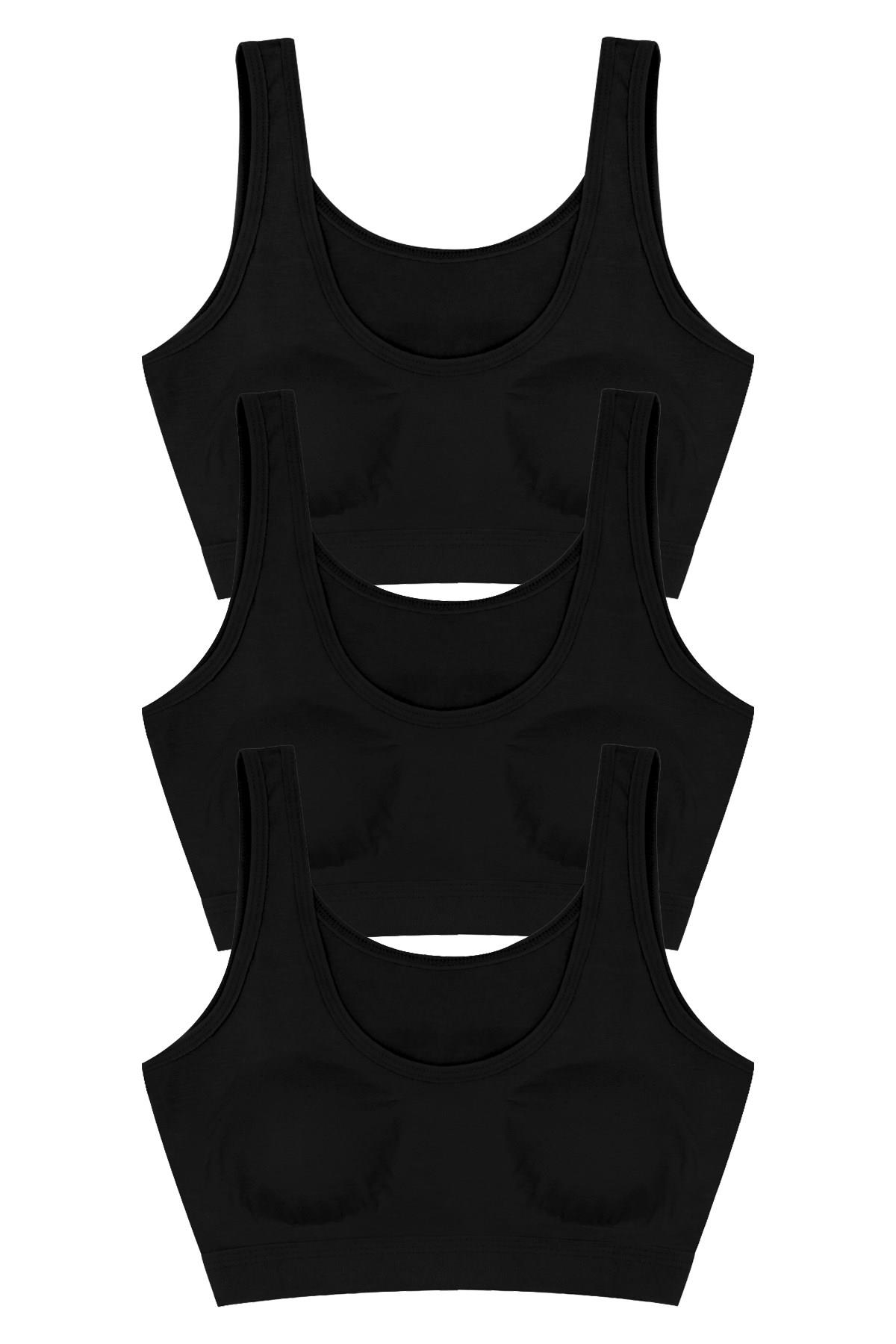 Öts Kız Çocuk Büstiyer 3'lü Kalın Askılı Pedli (%96 Pamuk - %4 Elastan)