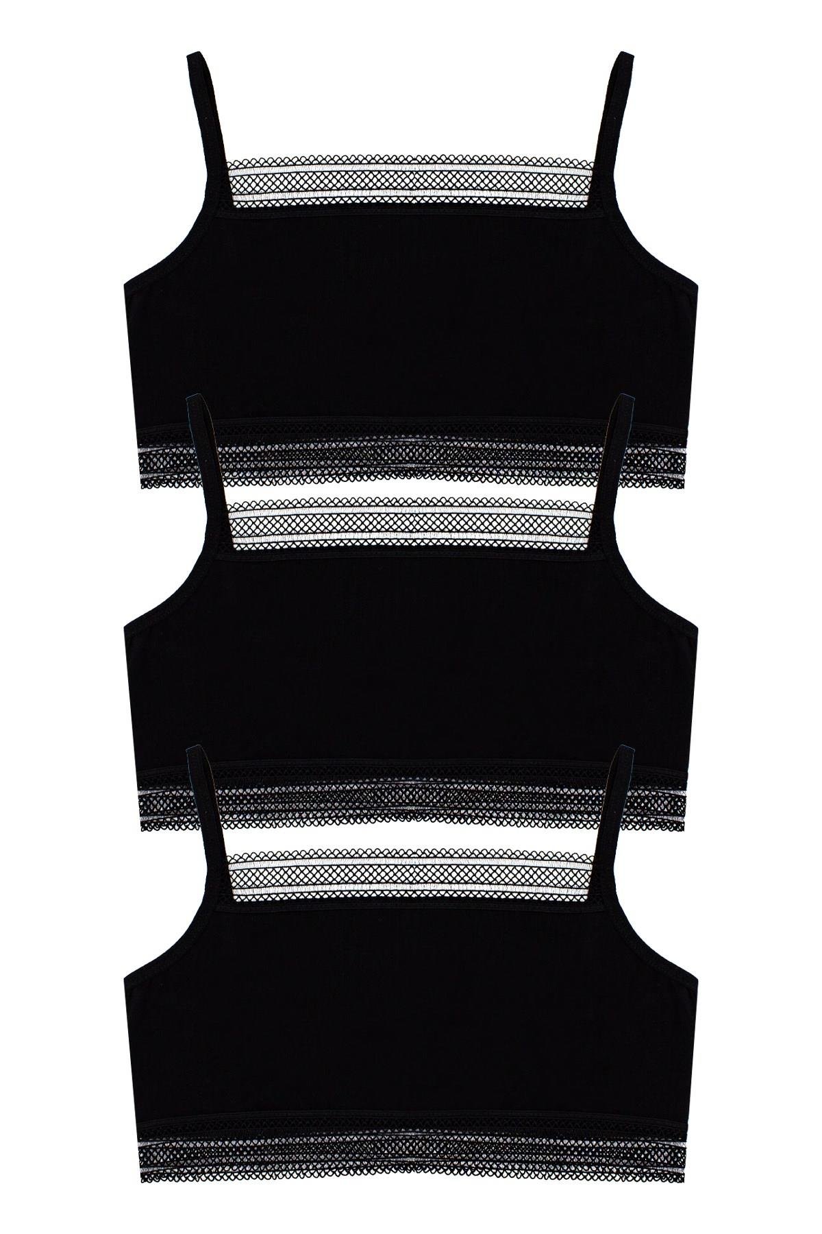 Öts Kız Çocuk Büstiyer 3'lü Pedsiz (%96 Pamuk - %4 Elastan)