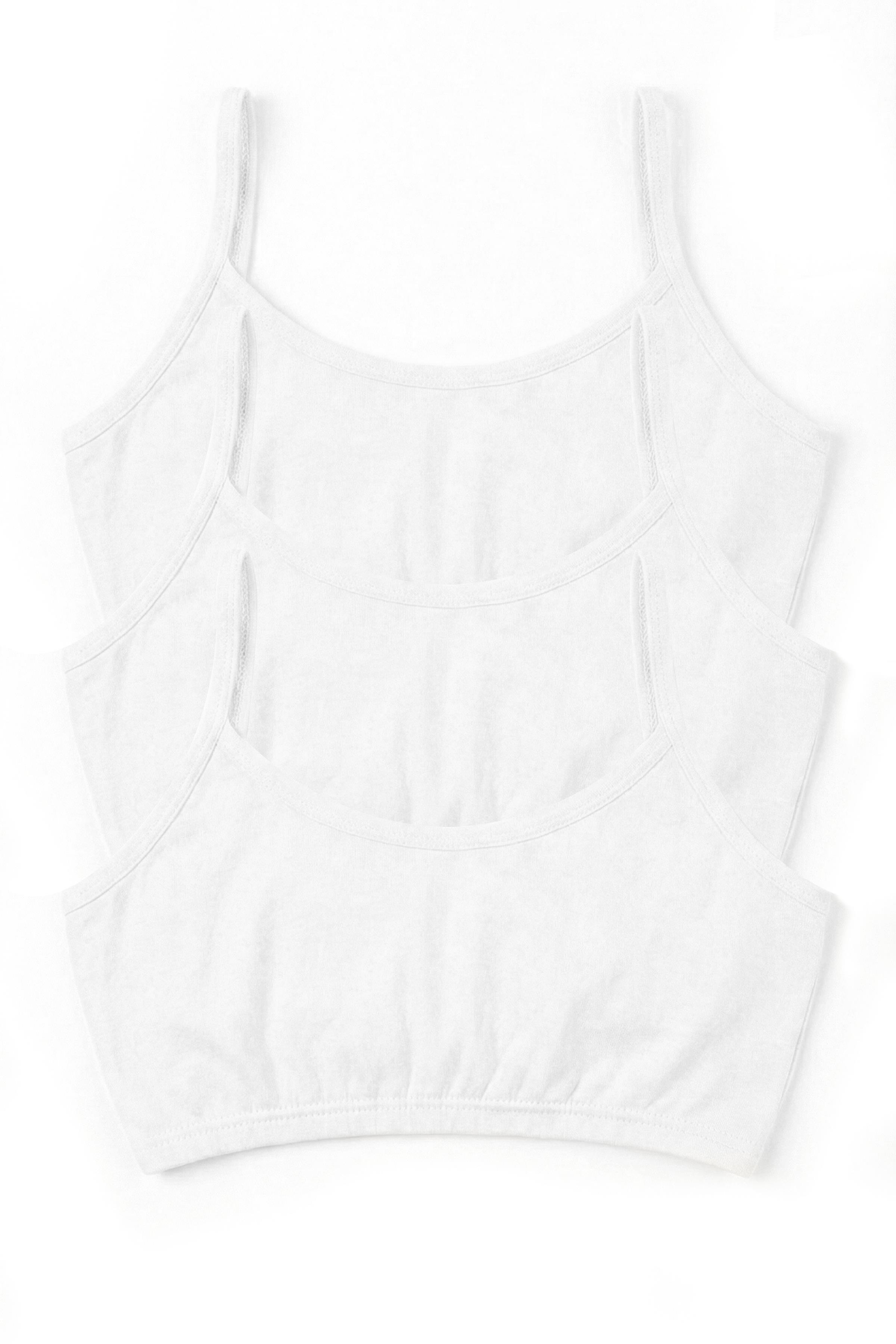 Öts Kız Çocuk Büstiyer 3'lü Pedsiz İp Askılı (%96 Pamuk - %4 Elastan)