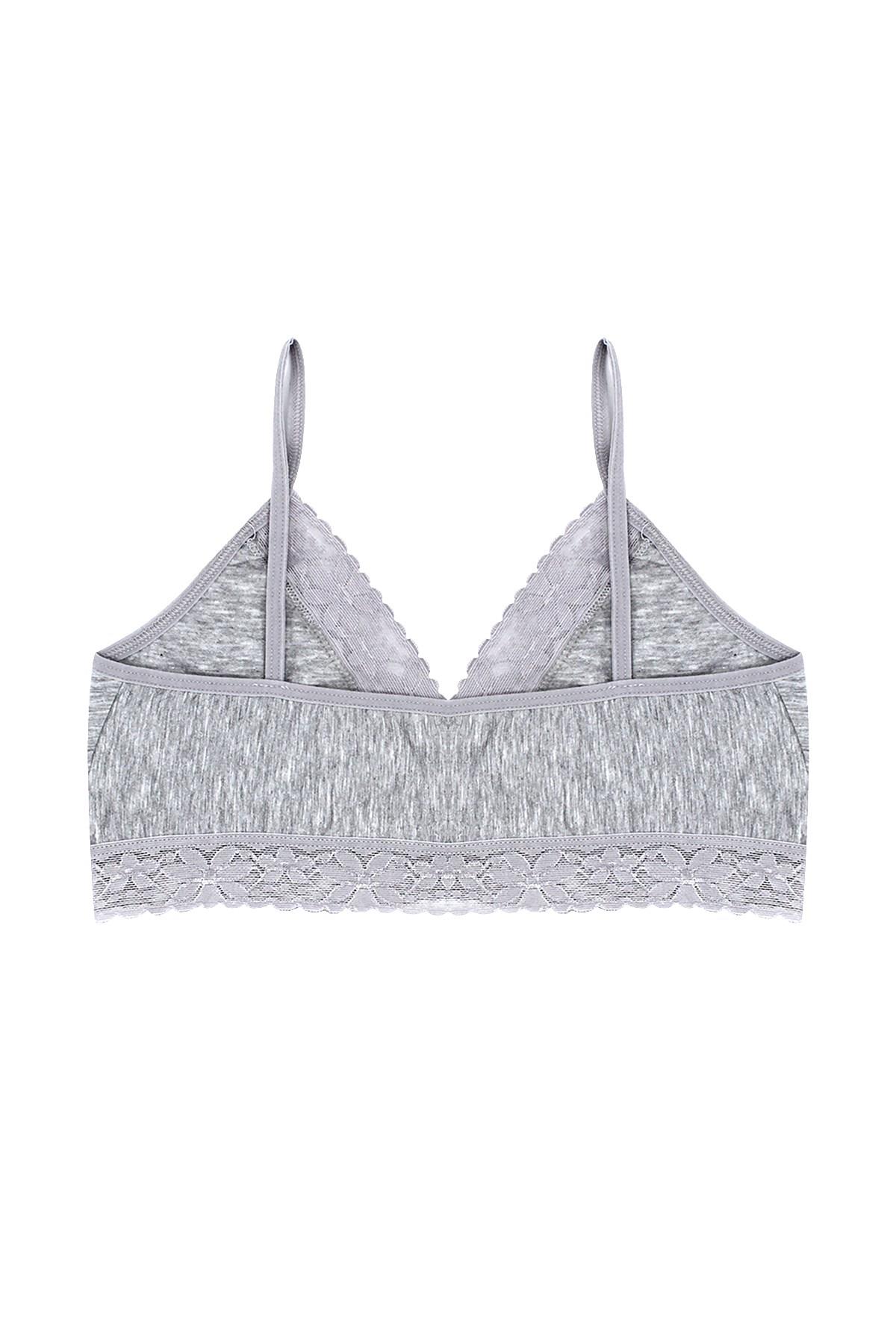 Öts Kız Çocuk Büstiyer 3'lü Pedsiz V Yaka (%96 Pamuk - %4 Elastan)