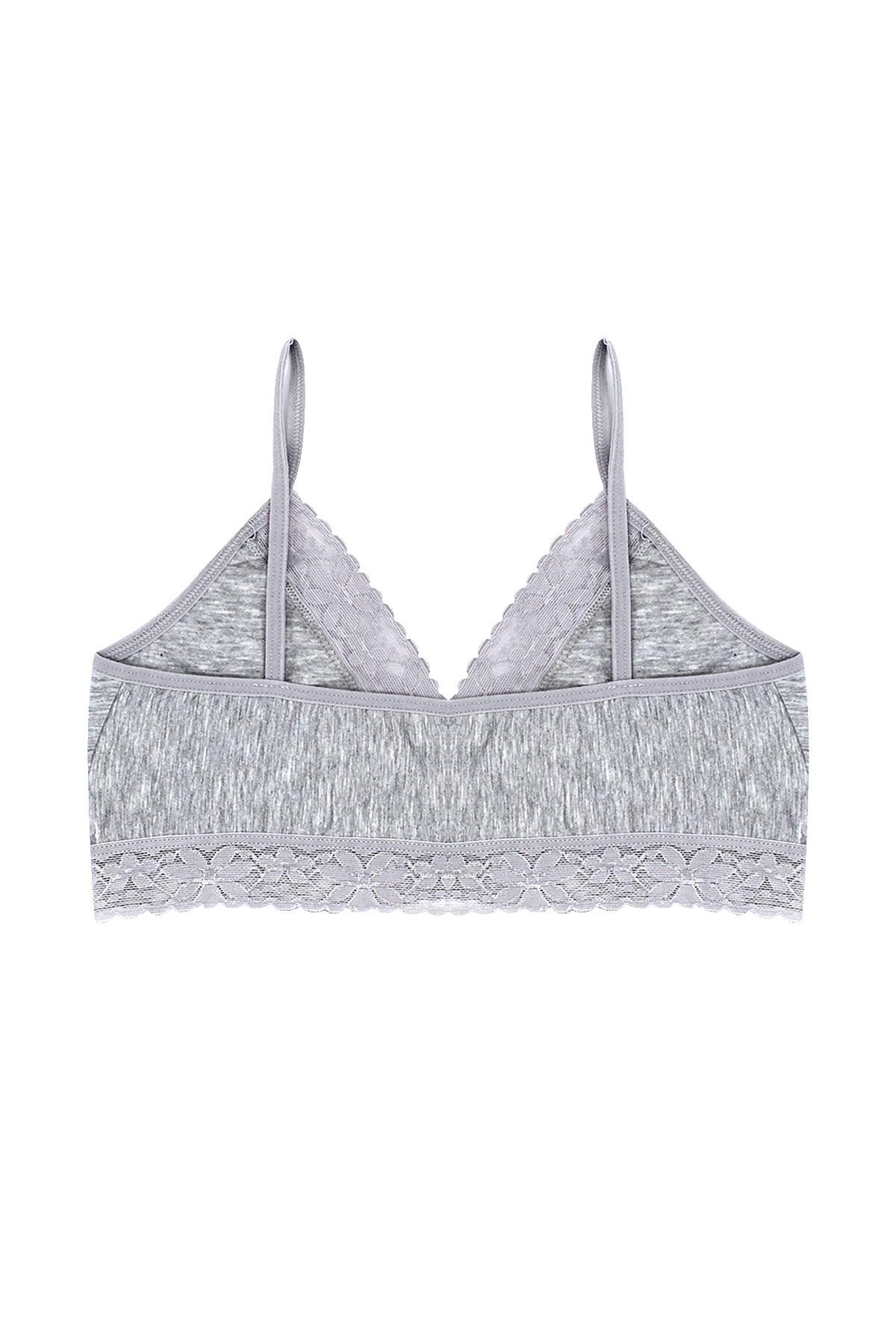 Öts Kız Çocuk Büstiyer 3'lü Pedsiz V Yaka (%96 Pamuk - %4 Elastan)