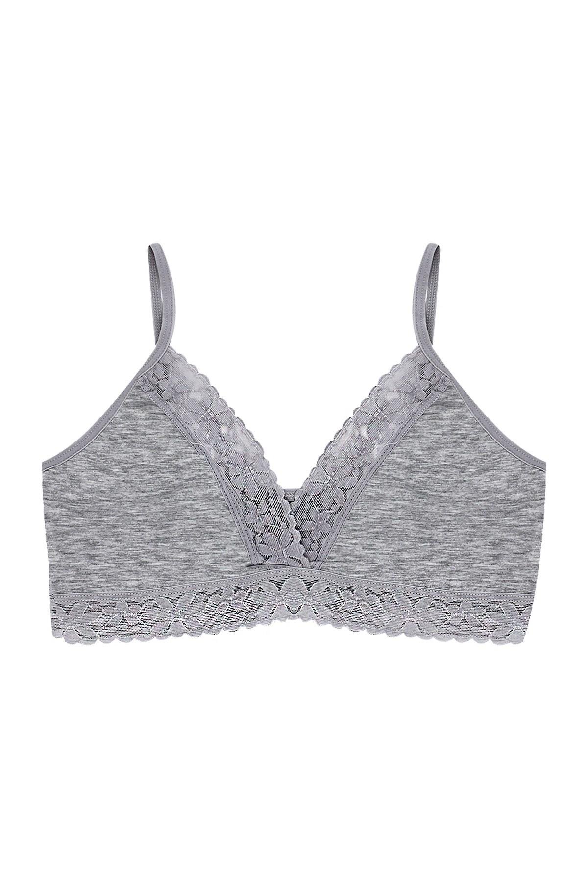 Öts Kız Çocuk Büstiyer 3'lü Pedsiz V Yaka (%96 Pamuk - %4 Elastan)