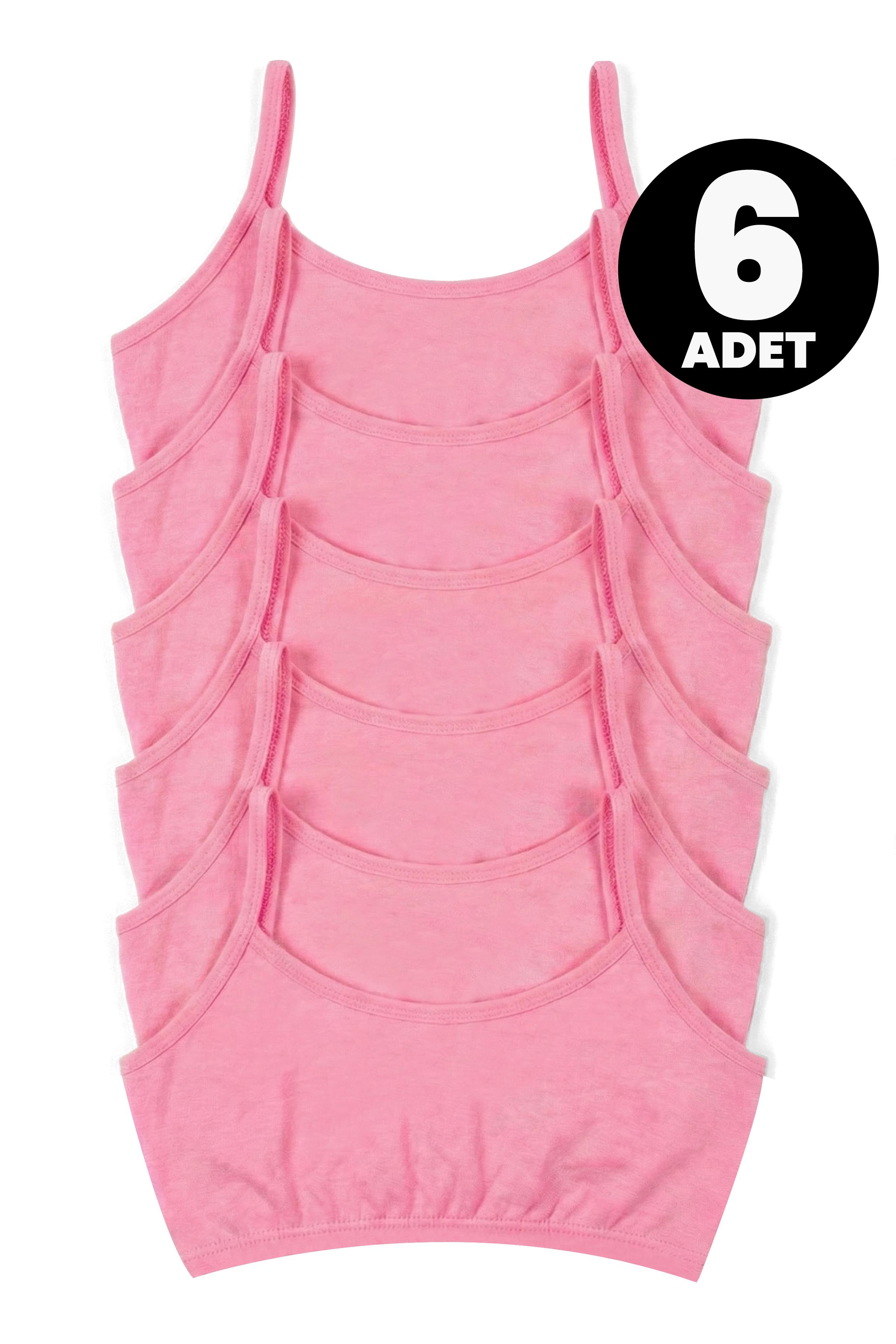 Öts Kız Çocuk Büstiyer 6'lı Pedsiz İp Askılı (%96 Pamuk - %4 Elastan)