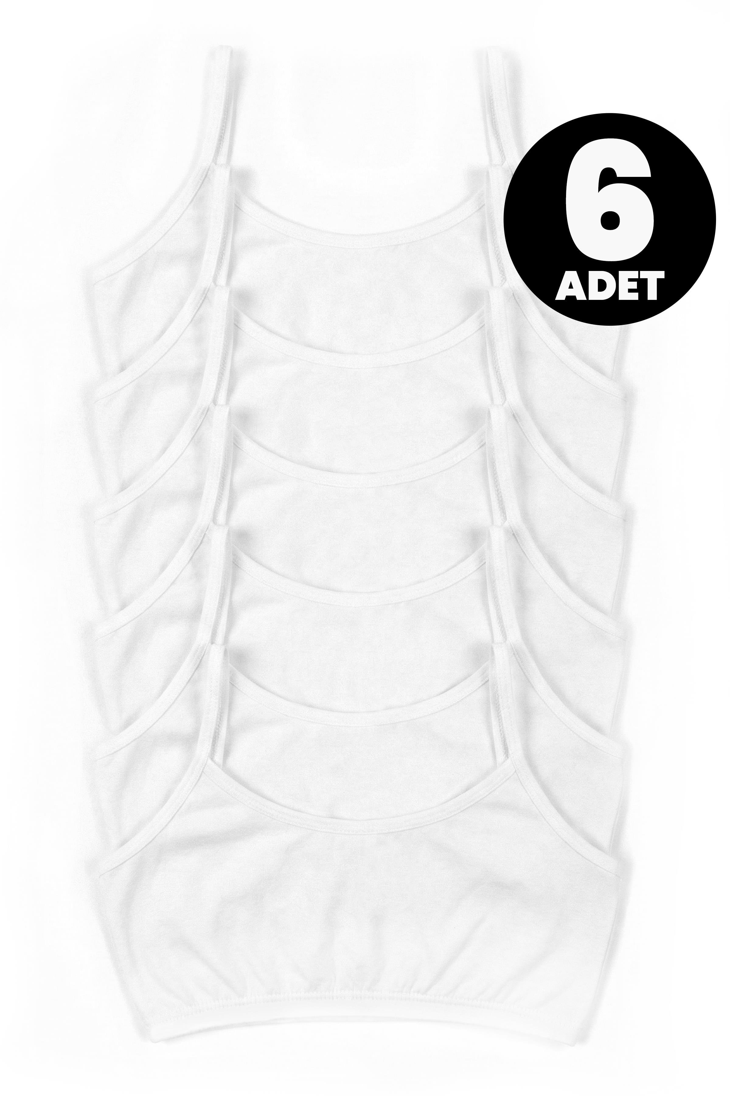 Öts Kız Çocuk Büstiyer 6'lı Pedsiz İp Askılı (%96 Pamuk - %4 Elastan)