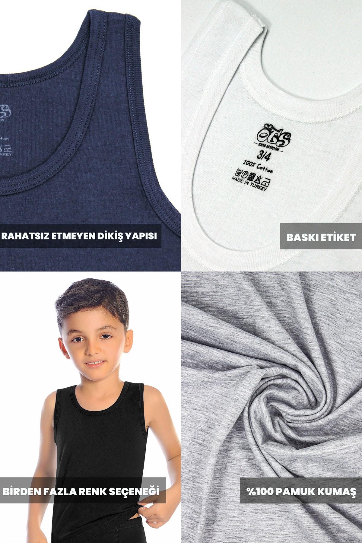 Öts Premium 5’li Erkek Çocuk Atlet - Hediye Kutulu %100 Pamuk, Rahat Kalıp, Etiketsiz Çocuk İç Giyim