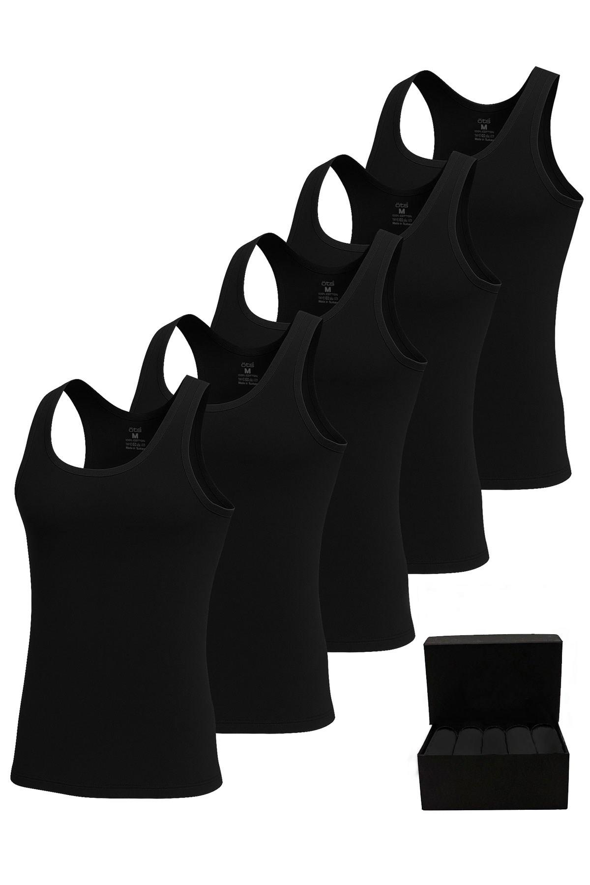 Öts Premium 5’li Erkek Çocuk Atlet - Hediye Kutulu %100 Pamuk, Rahat Kalıp, Etiketsiz Çocuk İç Giyim