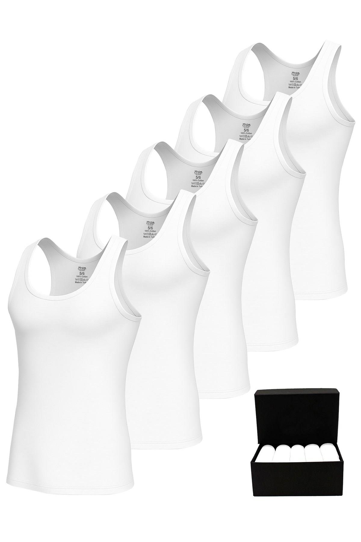 Öts Premium 5’li Erkek Çocuk Atlet - Hediye Kutulu %100 Pamuk, Rahat Kalıp, Etiketsiz Çocuk İç Giyim