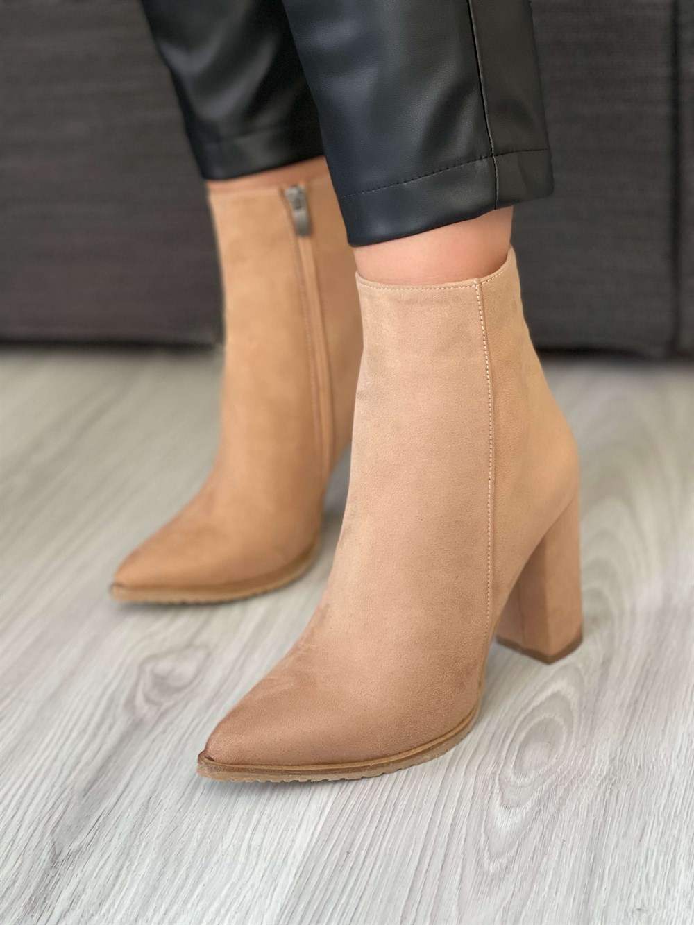 Jesse Model Topuklu Bot Camel Süet