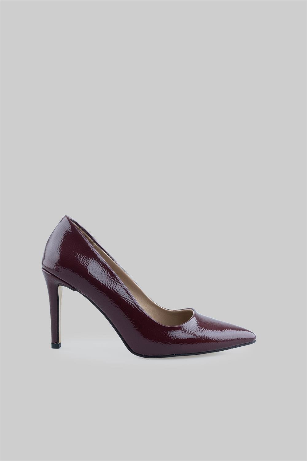 Venüs Model Özel Seri Klasik Stiletto Bordo Kırışık