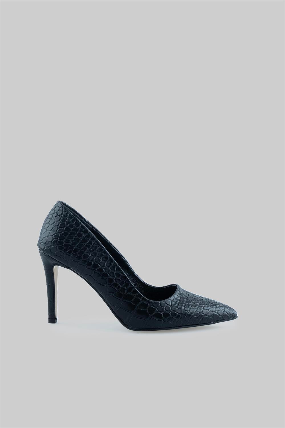 Venüs Model Özel Seri Klasik Stiletto Siyah Croco
