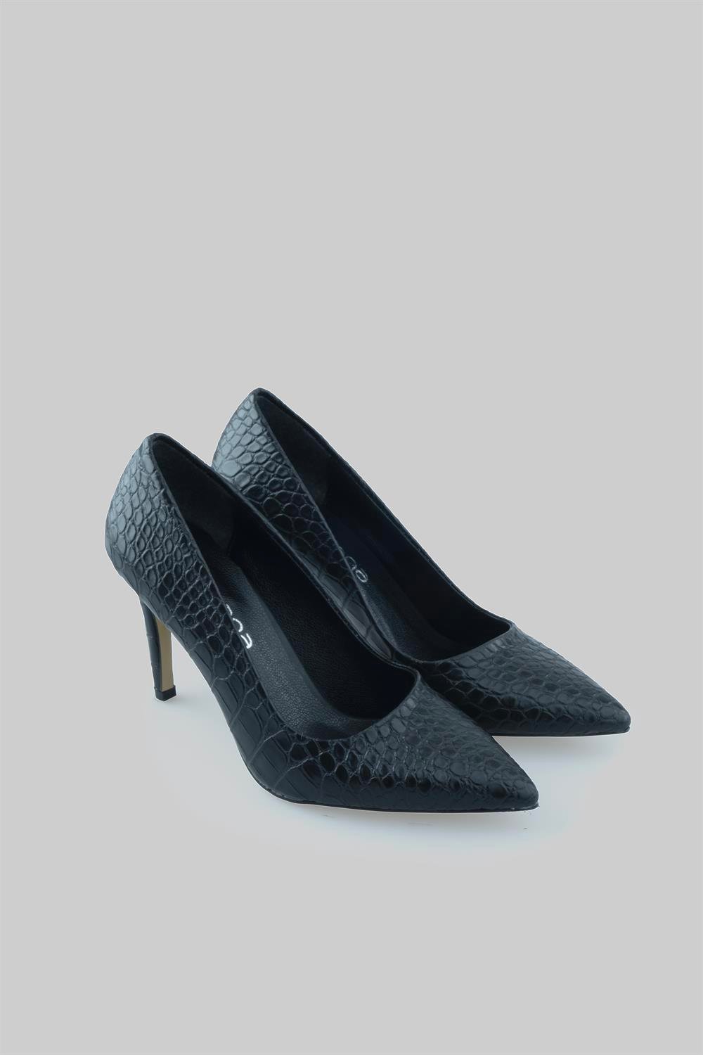 Venüs Model Özel Seri Klasik Stiletto Siyah Croco