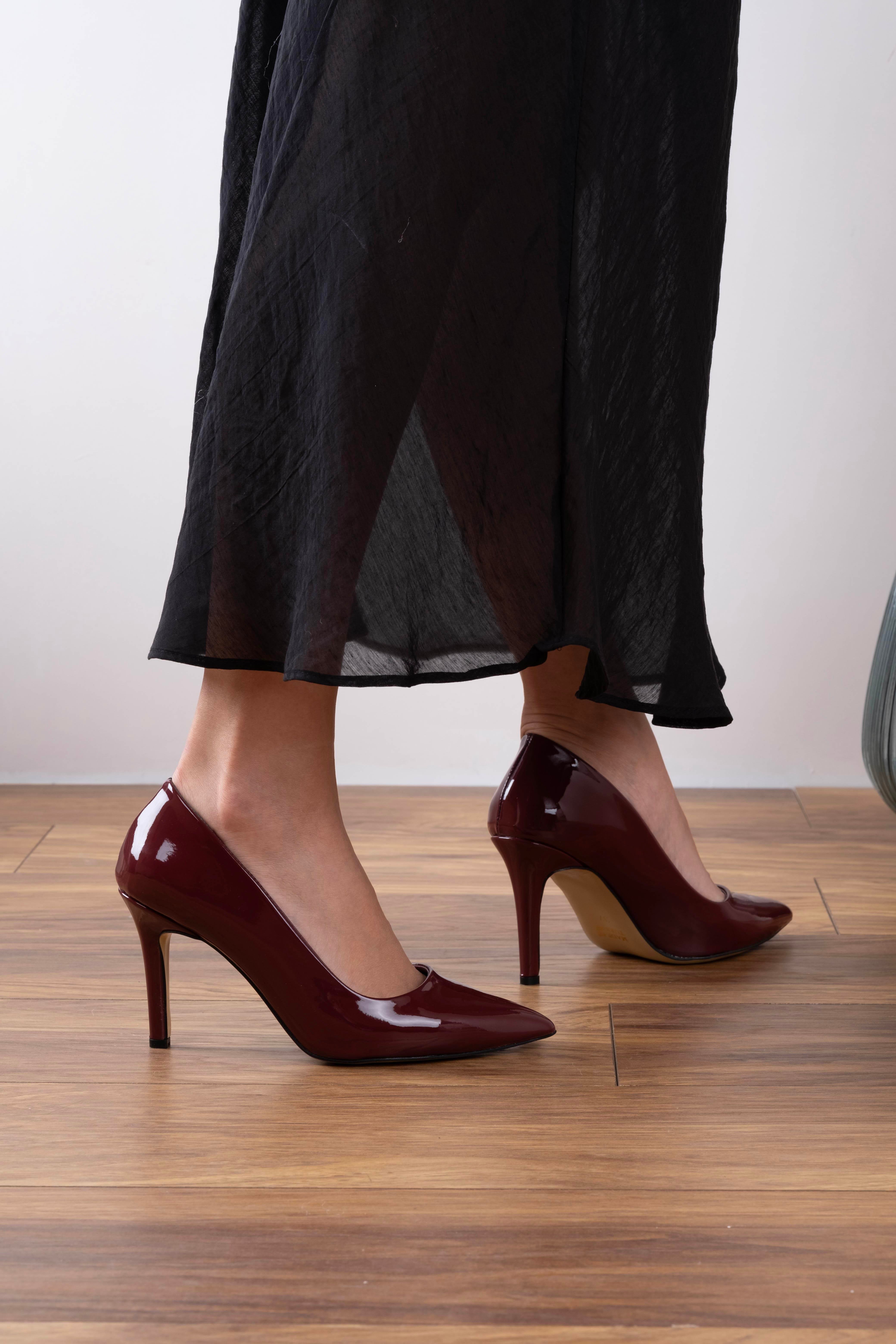 Venüs Model Özel Seri Klasik Stiletto Bordo Rugan