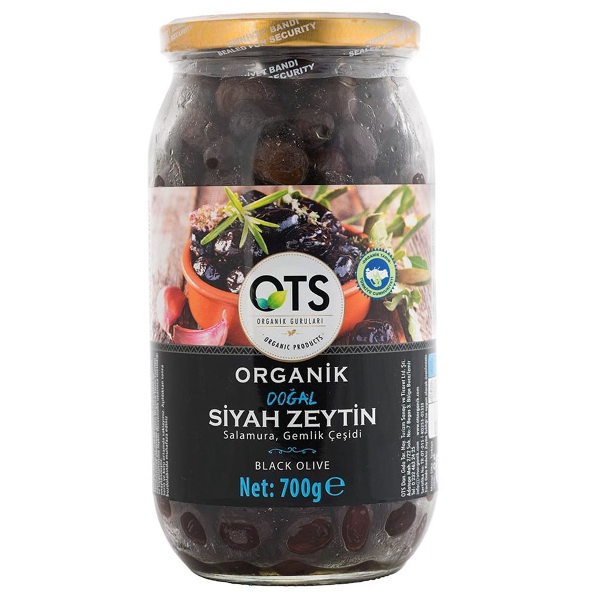 Organik Doğal Siyah Zeytin 700 gr OTS