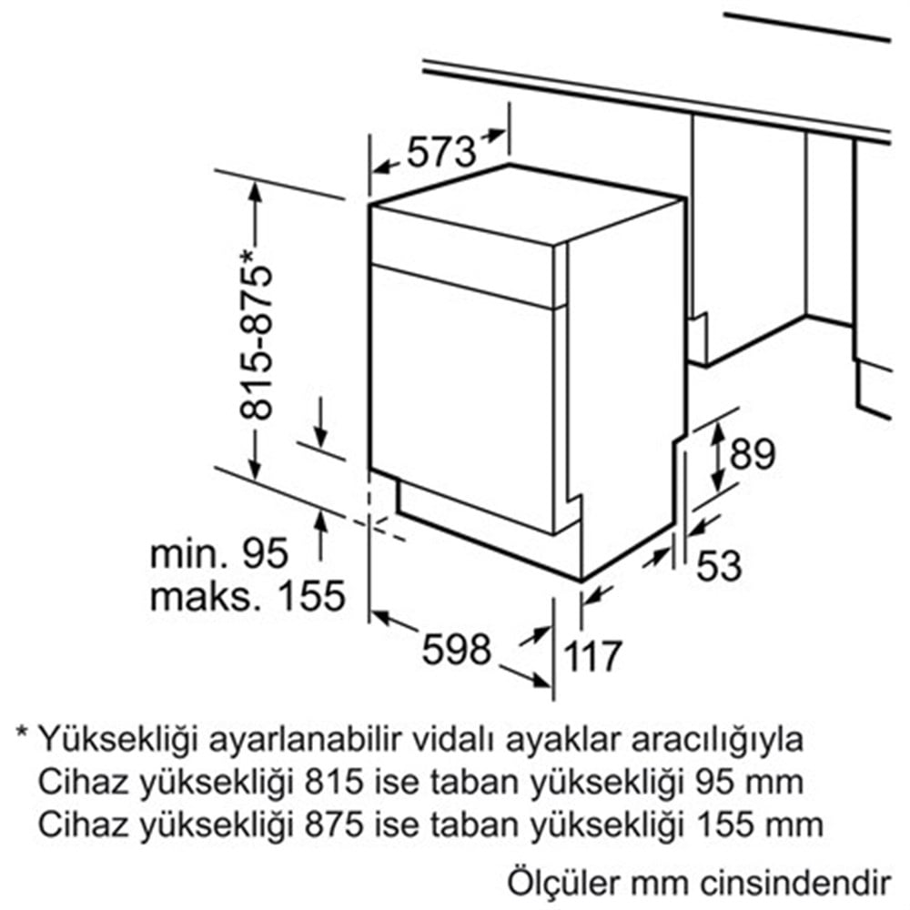 BOSCH SMU46GS00T TEZGAH ALTI BULAŞIK MAKİNESİ 