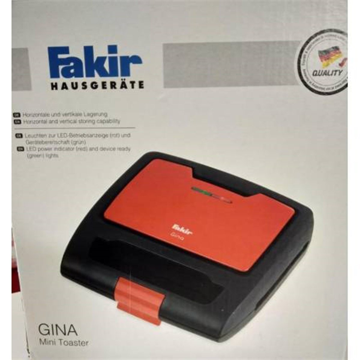 FAKİR GİNA MİNİ TOST MAKİNESİ KIRMIZI SİYAH 