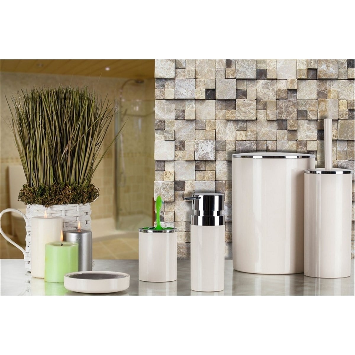 PRİMANOVA LENOX M-SAS03-09 BANYO SETİ BEJ 