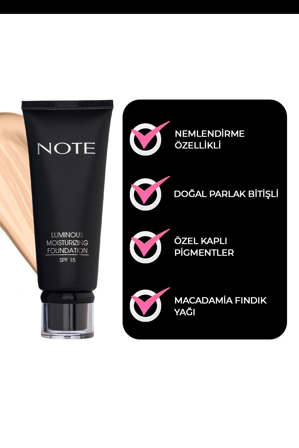 Note Luminous Moisturizing 01 Fondöten Beige-007.1019