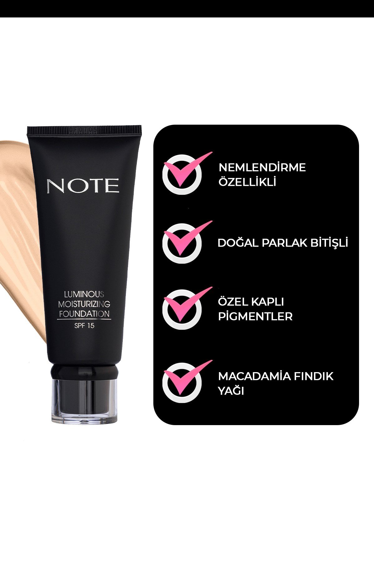Note Luminous Moisturizing Fondöten 02 Natural Beige-007.1020