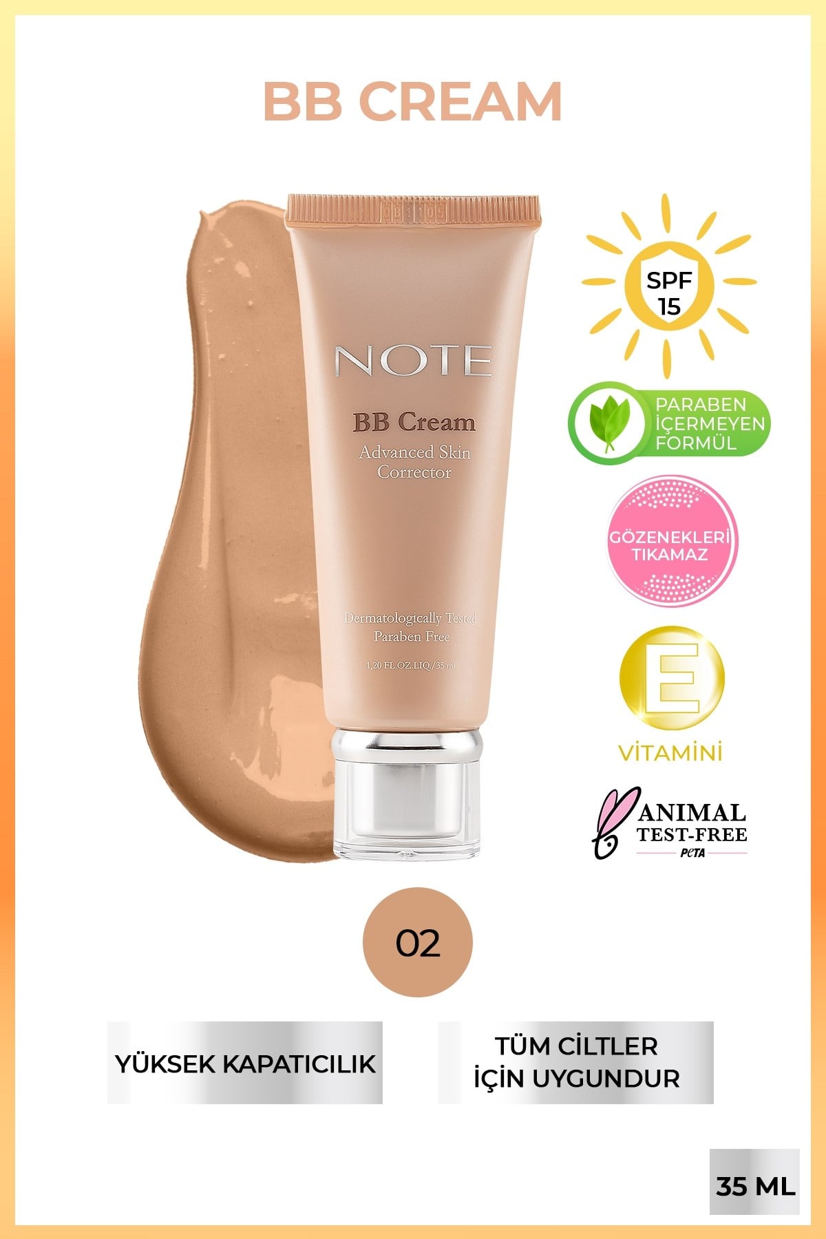 Note BB Cream - BB Krem Doğal Kapatıcılık 02-007.1420