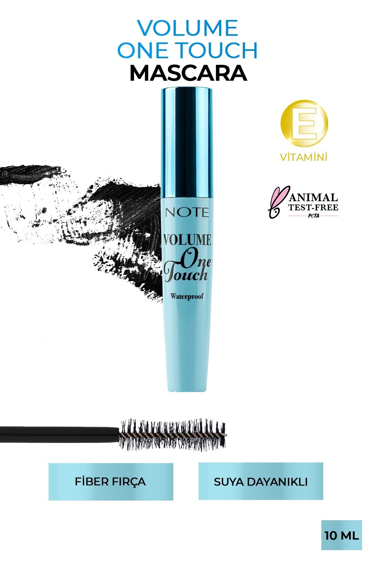 Note One Touch Maskara Suya Dayanıklı - Waterproof